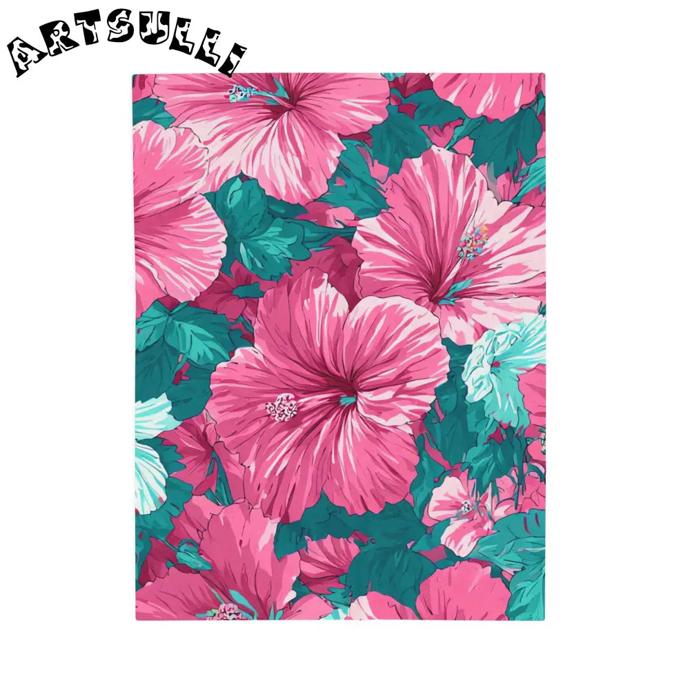 Hibiscus Aloha Velveteen Plush Blanket, Artsulli - Art is Long, Life is Short, All Over Prints, Size, 30" × 40", , , , , 24211597394686449851