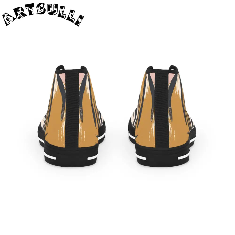 High Top Canvas Sneakers Tiger Stripe Pattern, Artsulli - Art is Long, Life is Short, Shoes, , , , , , , 