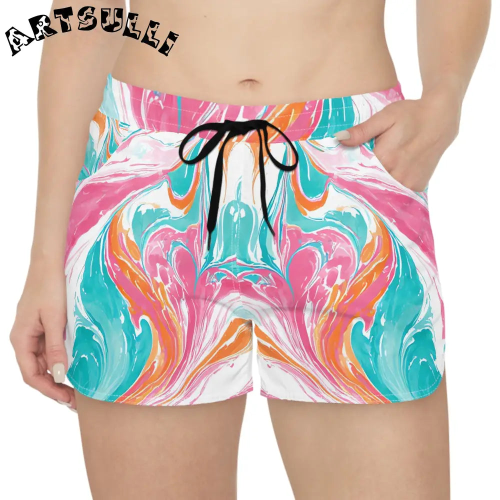 Highly Breathable Marble Print Athletic Shorts, Artsulli - Art is Long, Life is Short, All Over Prints, , , , , , , 