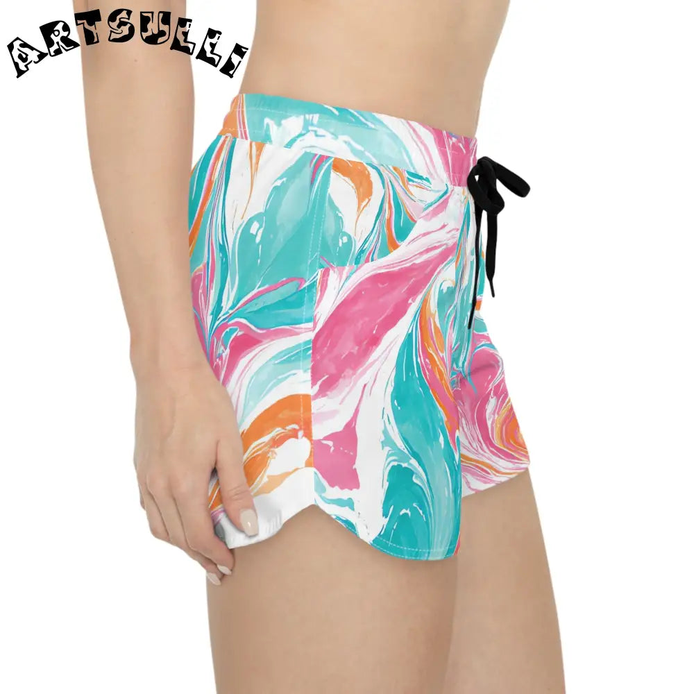 Highly Breathable Marble Print Athletic Shorts, Artsulli - Art is Long, Life is Short, All Over Prints, , , , , , , 