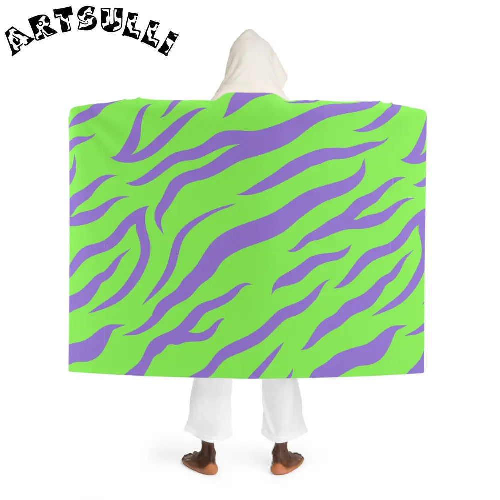 Hooded Sherpa Blanket Delivers Fuzzy Warmth, Artsulli - Art is Long, Life is Short, All Over Prints, , , , , , , 