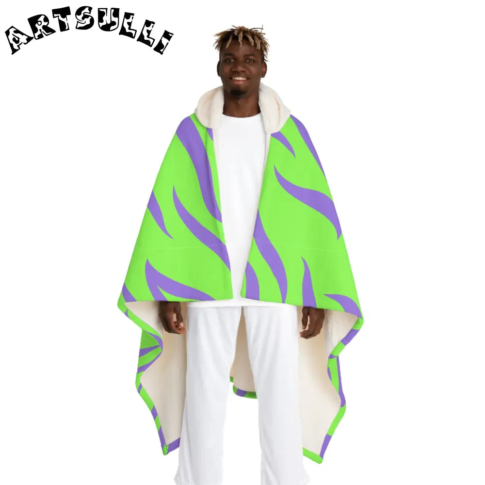 Hooded Sherpa Blanket Delivers Fuzzy Warmth, Artsulli - Art is Long, Life is Short, All Over Prints, Size, One size, Color, Cream, , , 15089149863609