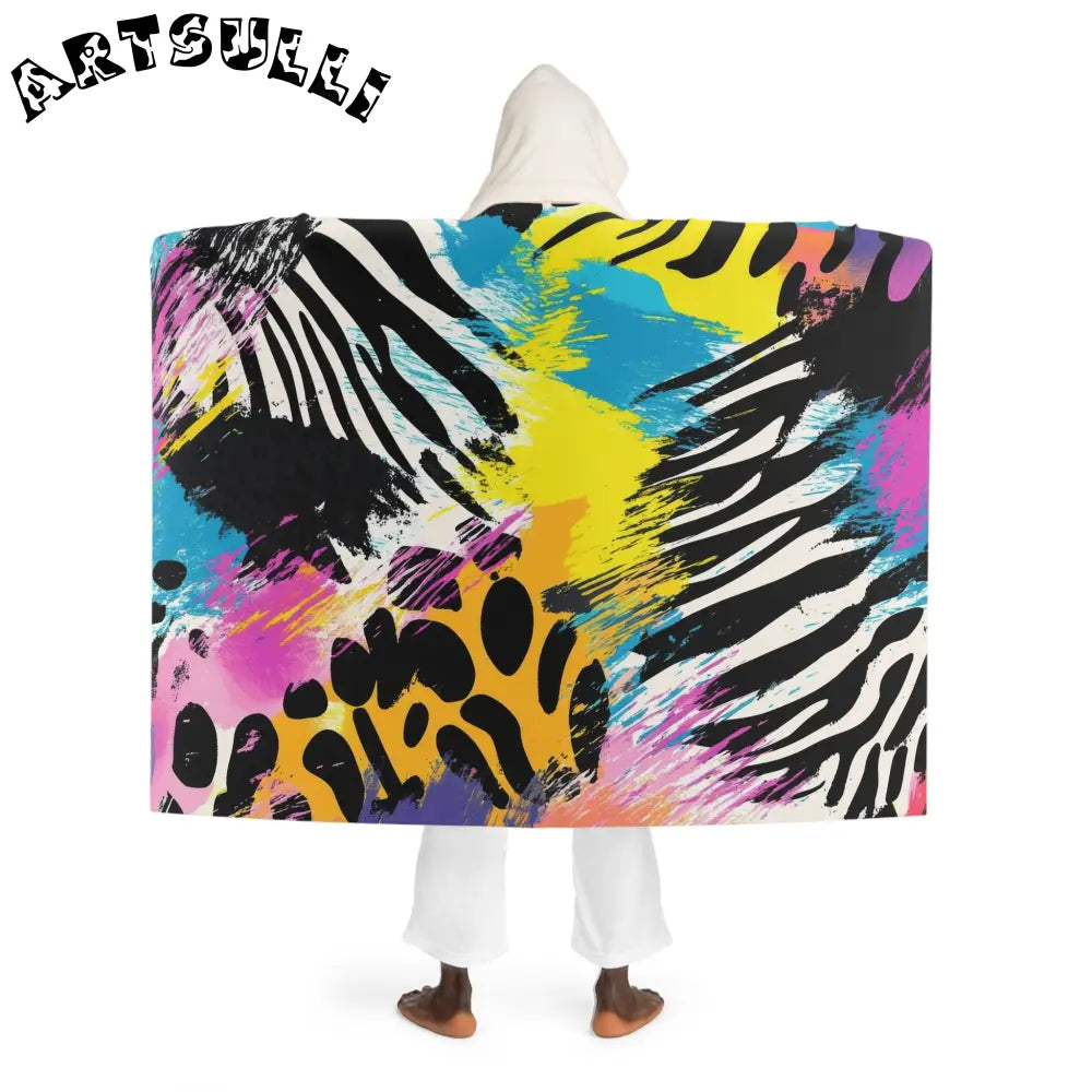 Hooded Sherpa Blanket Delivers Fuzzy Warmth, Artsulli - Art is Long, Life is Short, All Over Prints, , , , , , , 