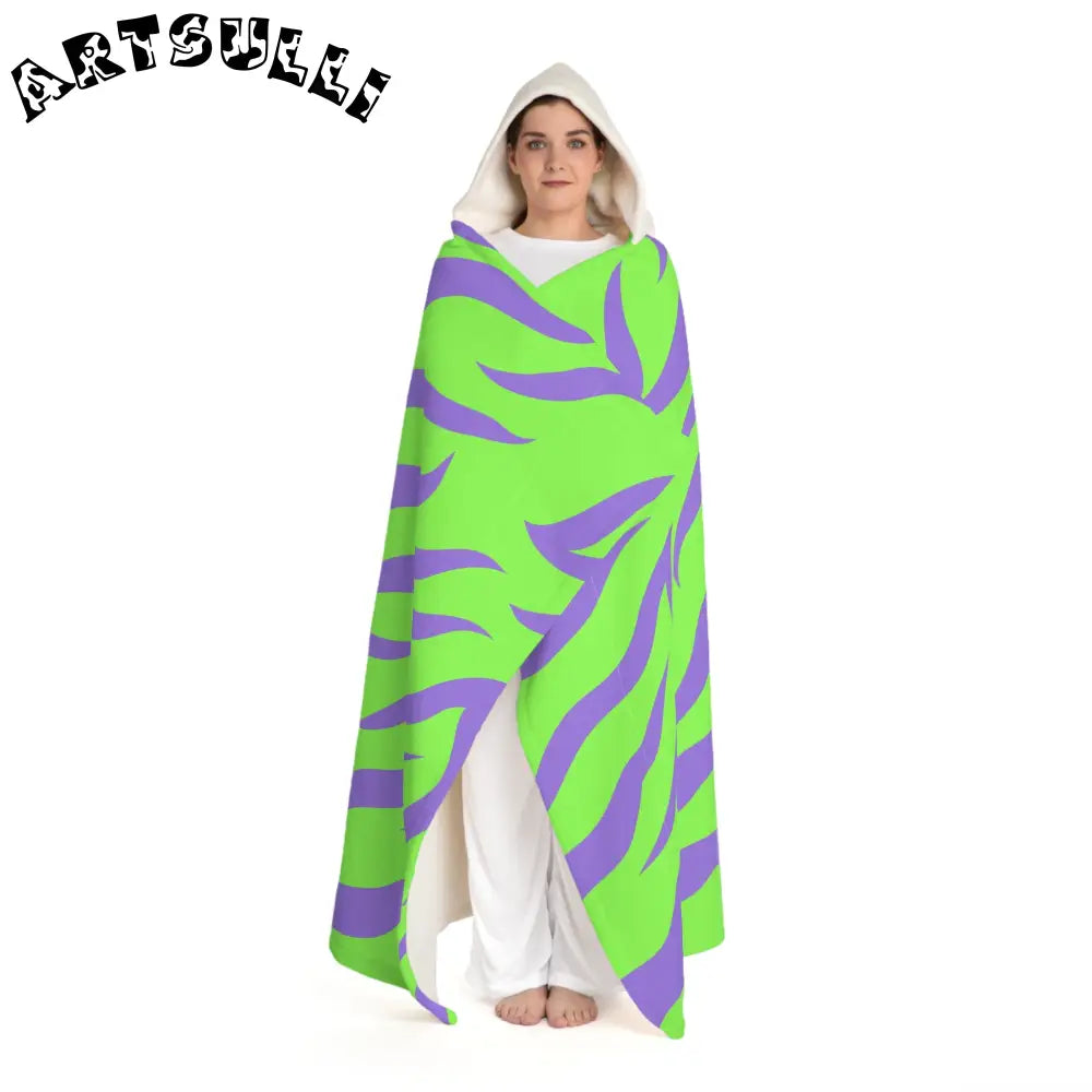 Hooded Sherpa Blanket Delivers Fuzzy Warmth, Artsulli - Art is Long, Life is Short, All Over Prints, , , , , , , 