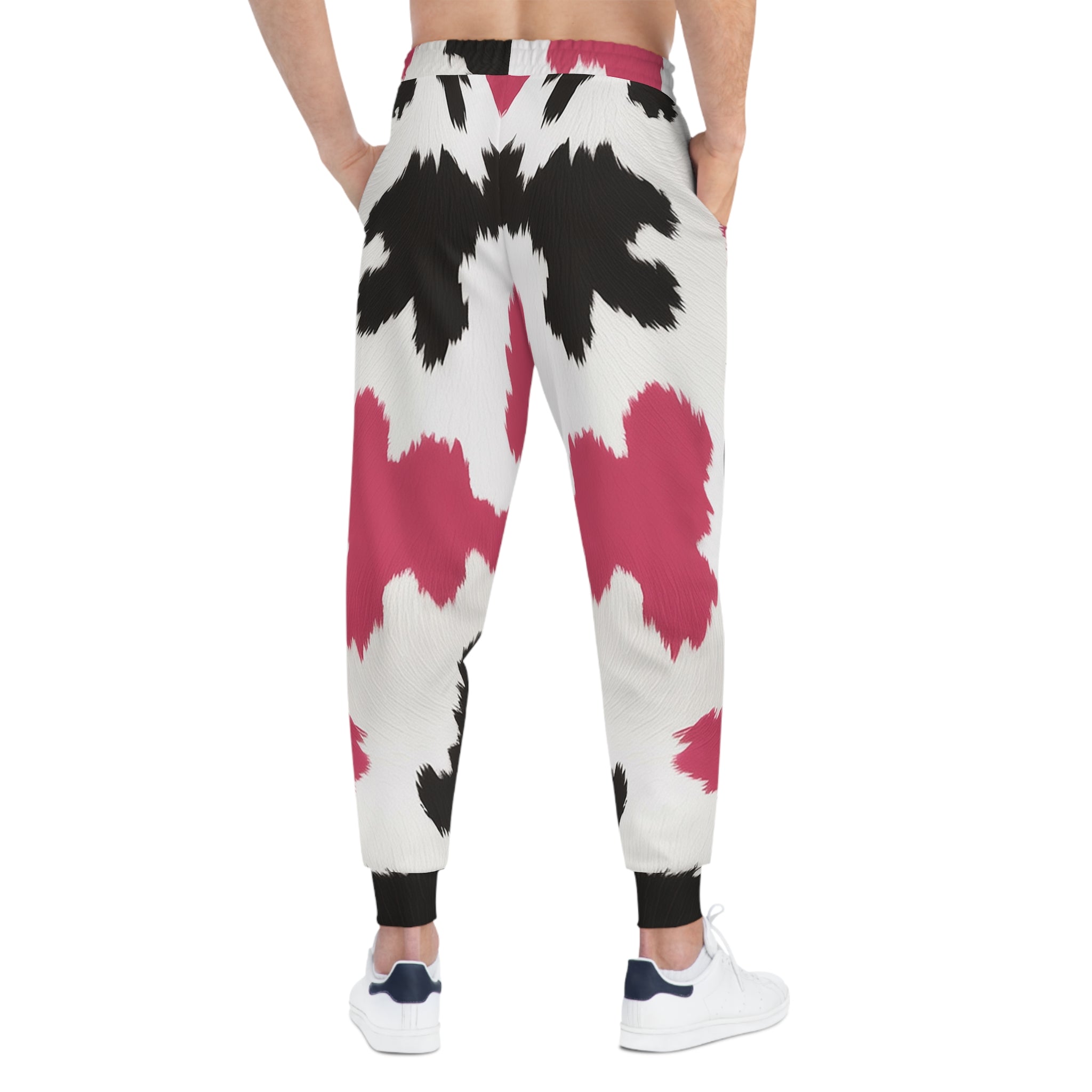 Hot Pink Cow Print Joggers, Artsulli - Art is Long, Life is Short, All Over Prints, , , , , , , 