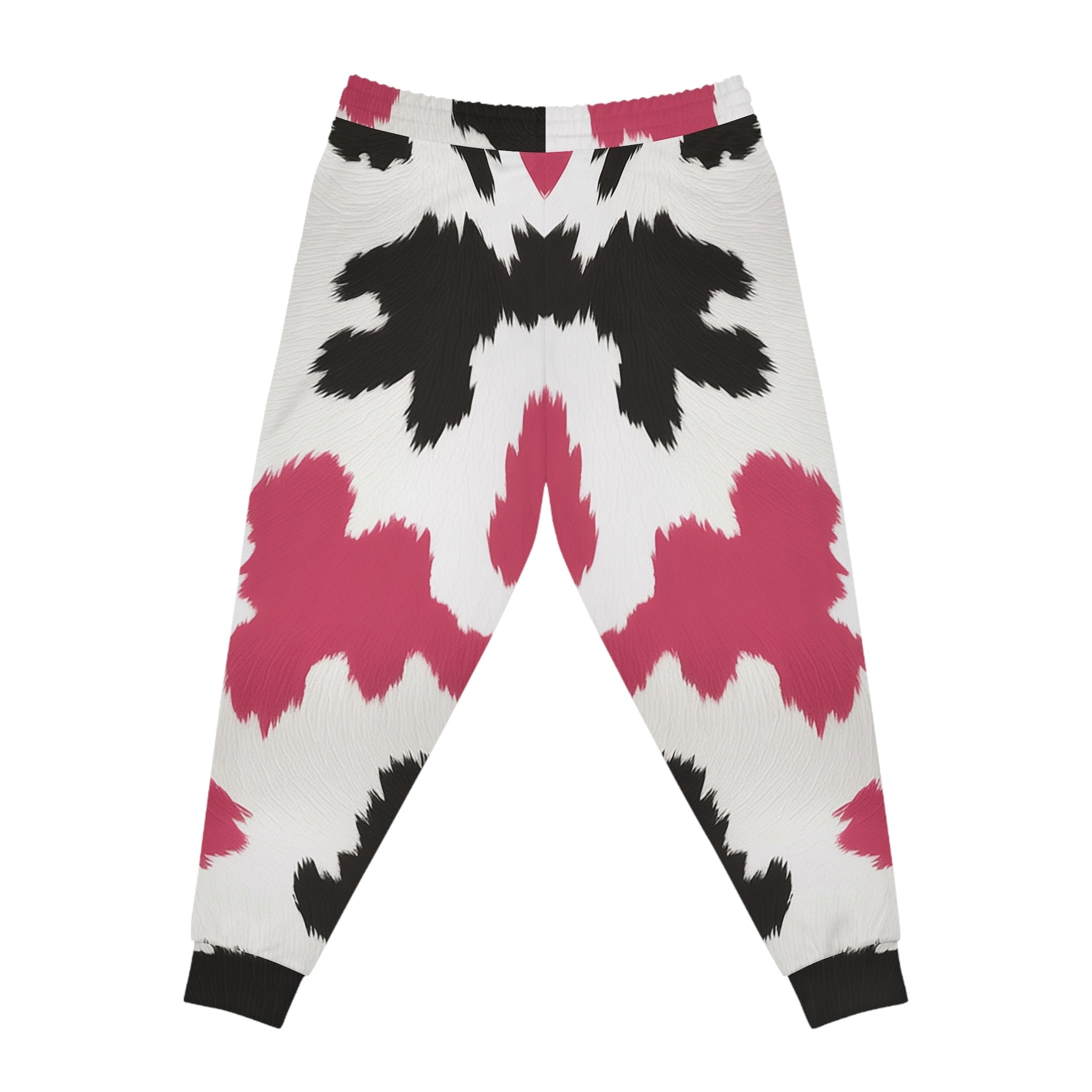 Hot Pink Cow Print Joggers, Artsulli - Art is Long, Life is Short, All Over Prints, , , , , , , 