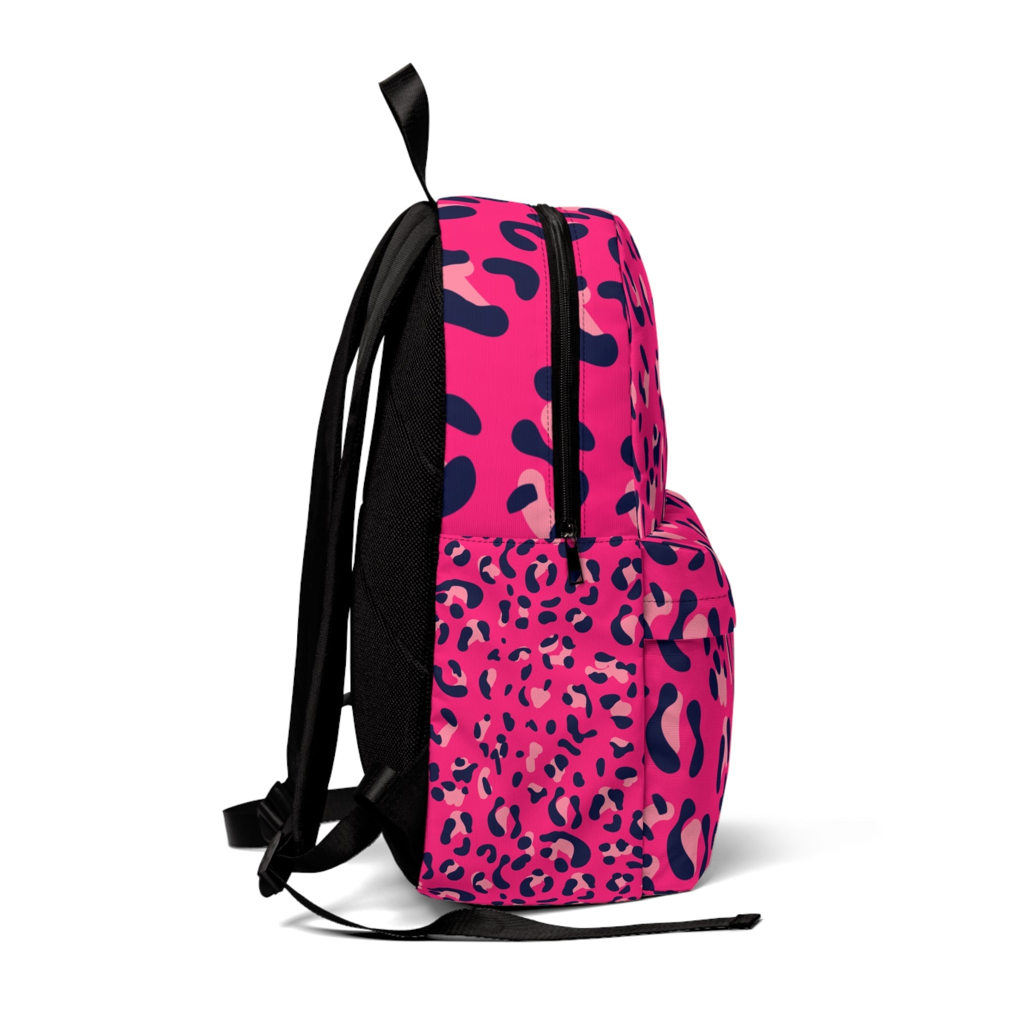 Hot Pink Leopard Print Backpack, Artsulli - Art is Long, Life is Short, Bags, , , , , , , 