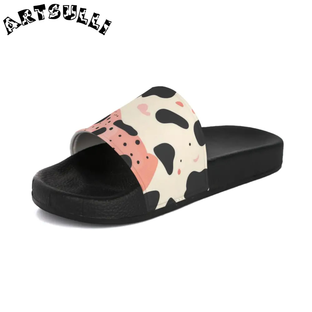 JAKKOUTTHEBXX Illustration Printed Cow Print Slides for Relaxed Home Living 2025