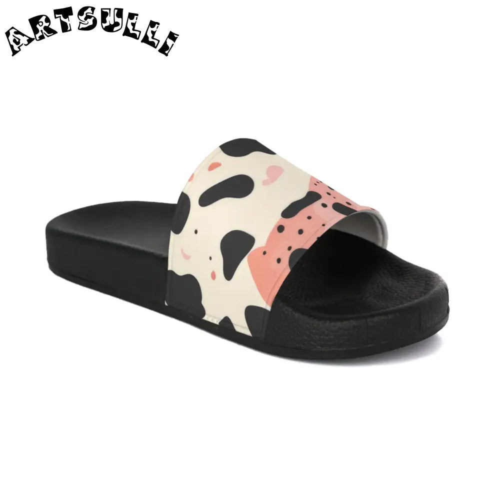 JAKKOUTTHEBXX Illustration Printed Cow Print Slides for Relaxed Home Living 2025
