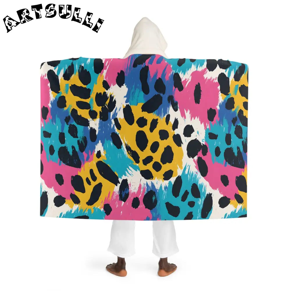 Illustration Printed Hooded Sherpa Fleece Blanket, Artsulli - Art is Long, Life is Short, All Over Prints, , , , , , , 
