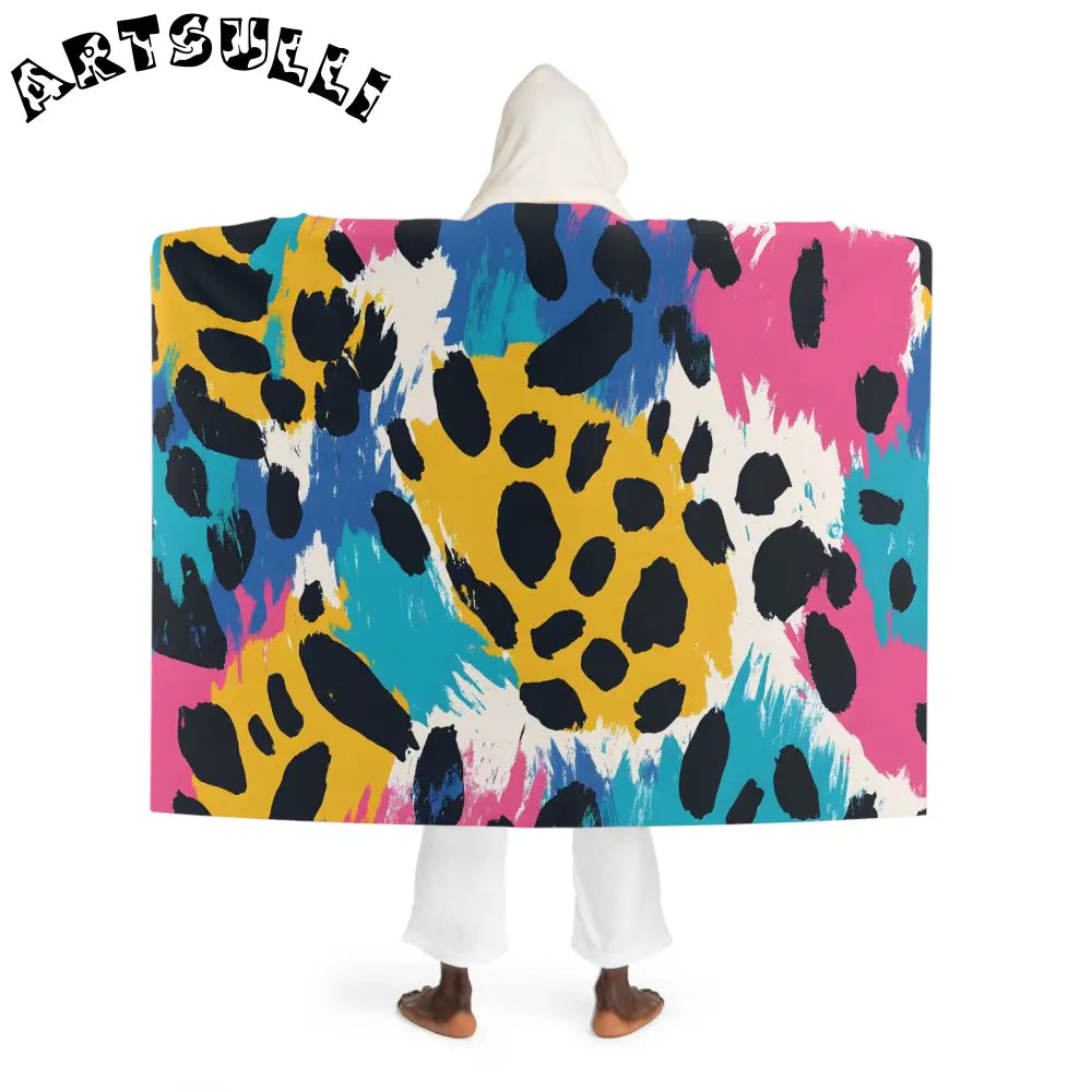 Illustration Printed Hooded Sherpa Fleece Blanket, Artsulli - Art is Long, Life is Short, All Over Prints, , , , , , , 