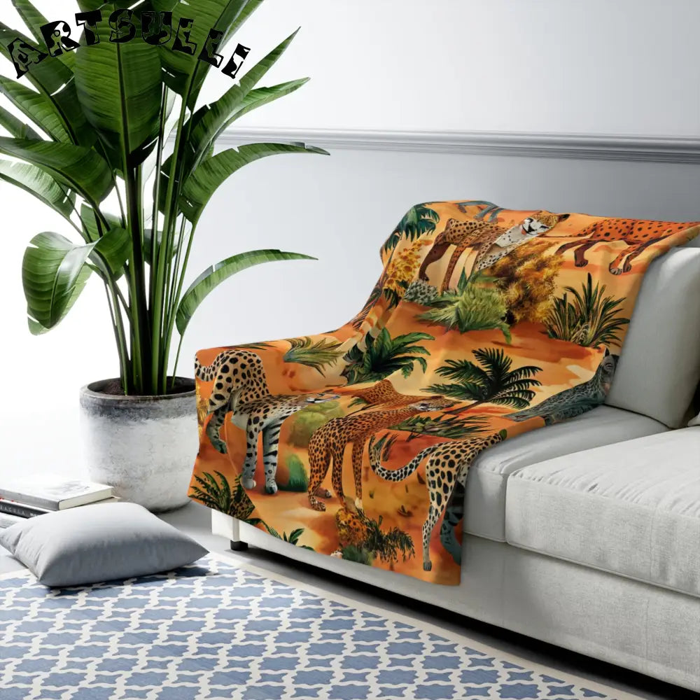 JAKKOUTTHEBXX Jungle Cats Sherpa Fleece Blanket 2025