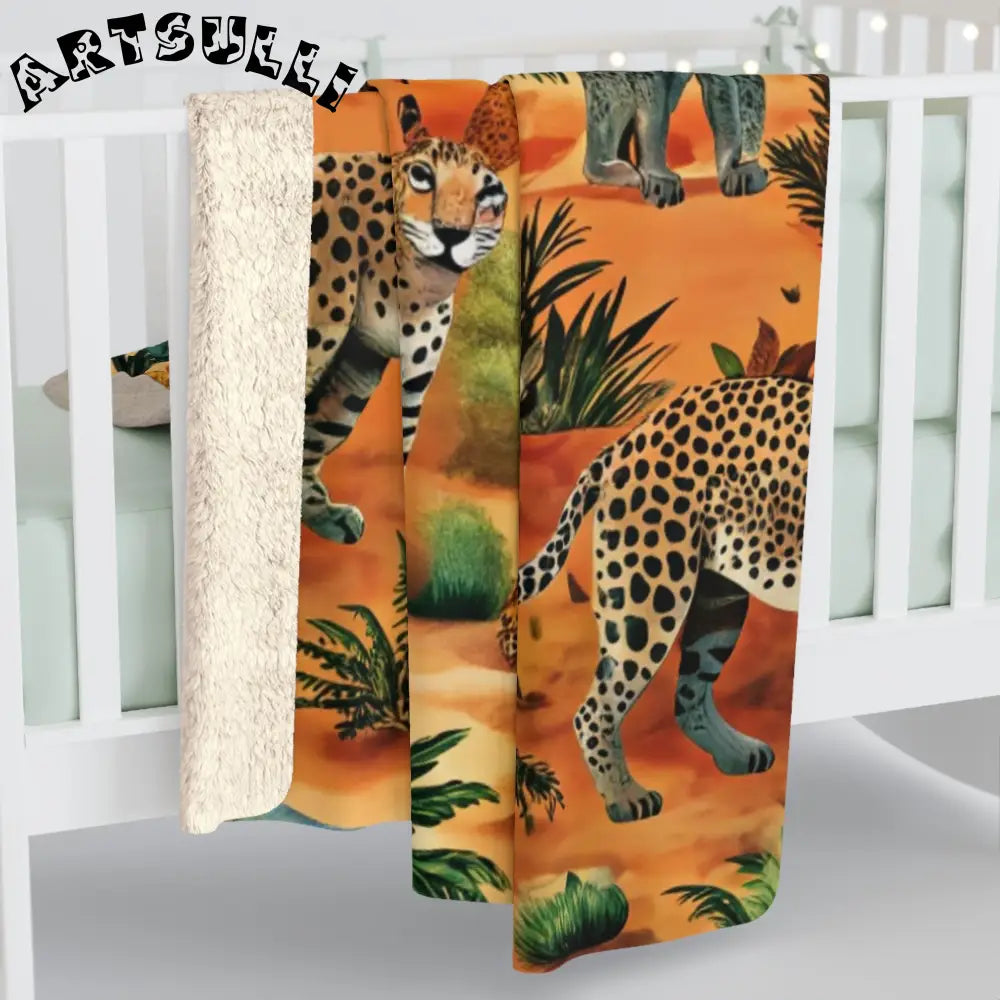 JAKKOUTTHEBXX Jungle Cats Sherpa Fleece Blanket 2025