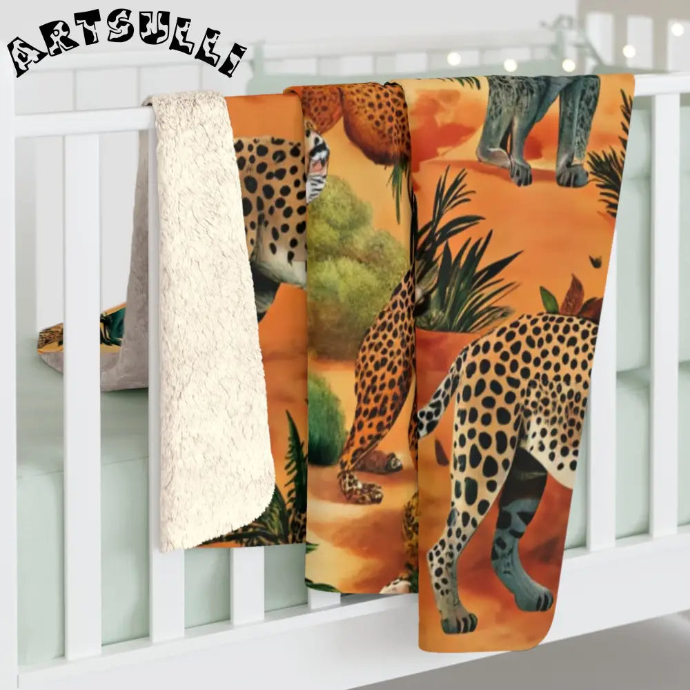 JAKKOUTTHEBXX Jungle Cats Sherpa Fleece Blanket 2025