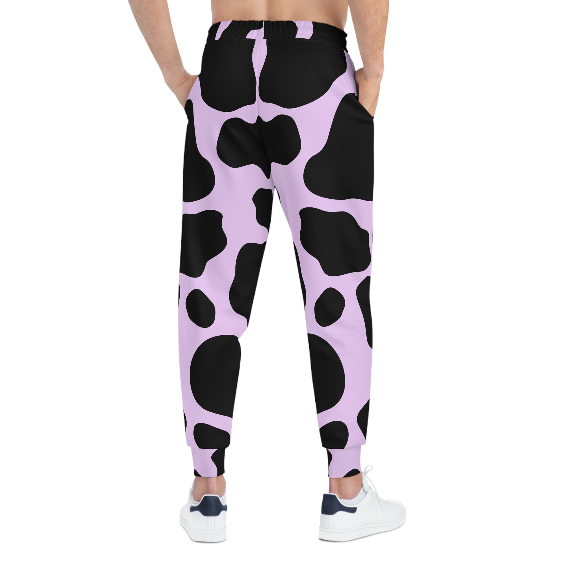 Lavender and Black Cow Print Joggers, Artsulli - Art is Long, Life is Short, All Over Prints, , , , , , , 