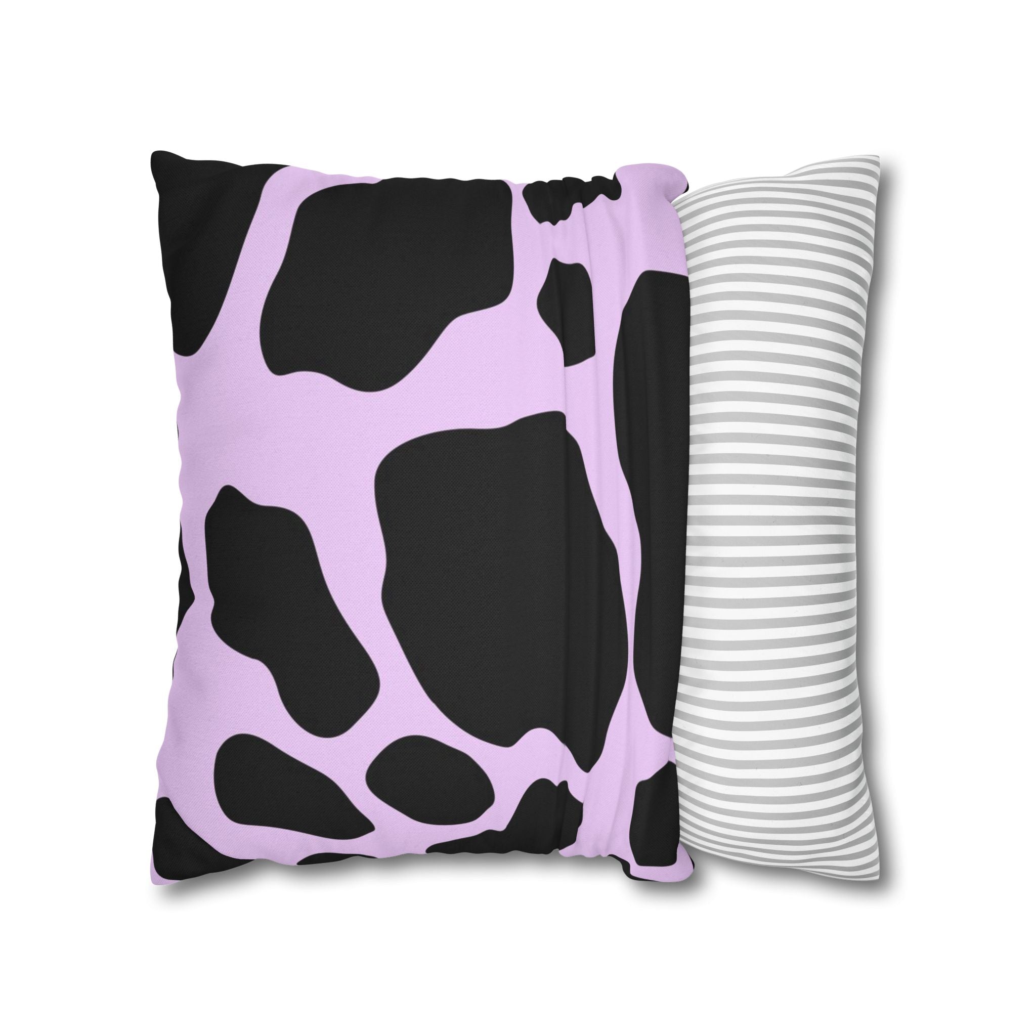 Lavender and Black Cow Print Throw Pillow, Artsulli - Art is Long, Life is Short, Home Decor, , , , , , , 