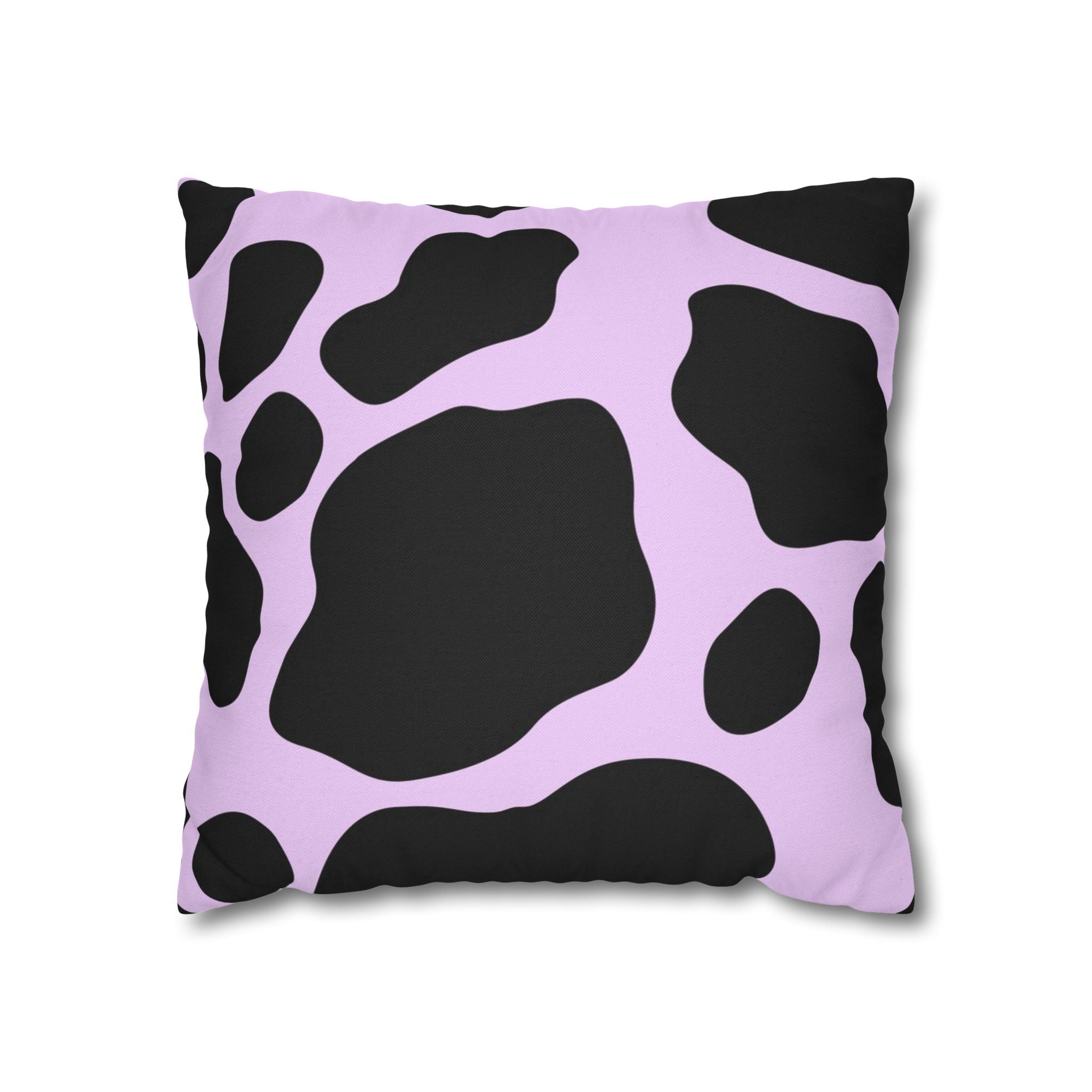 Lavender and Black Cow Print Throw Pillow, Artsulli - Art is Long, Life is Short, Home Decor, Size, 16" × 16", , , , , 29734592936463280247