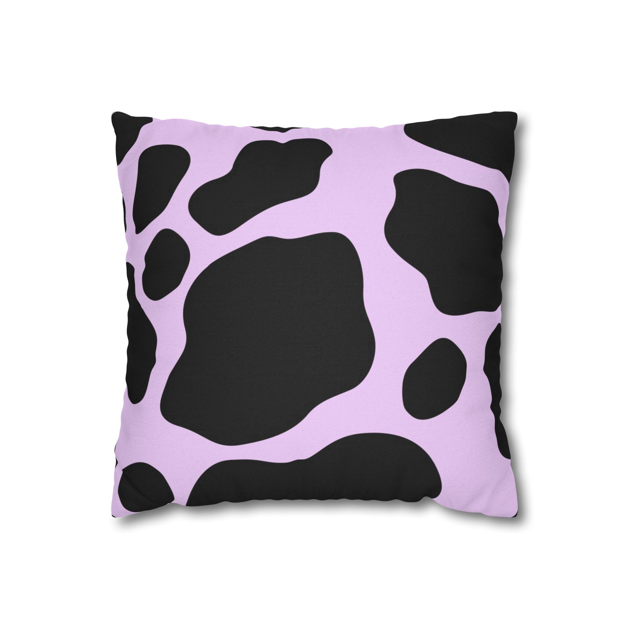 Lavender and Black Cow Print Throw Pillow, Artsulli - Art is Long, Life is Short, Home Decor, Size, 14" × 14", , , , , 39963886463074065946