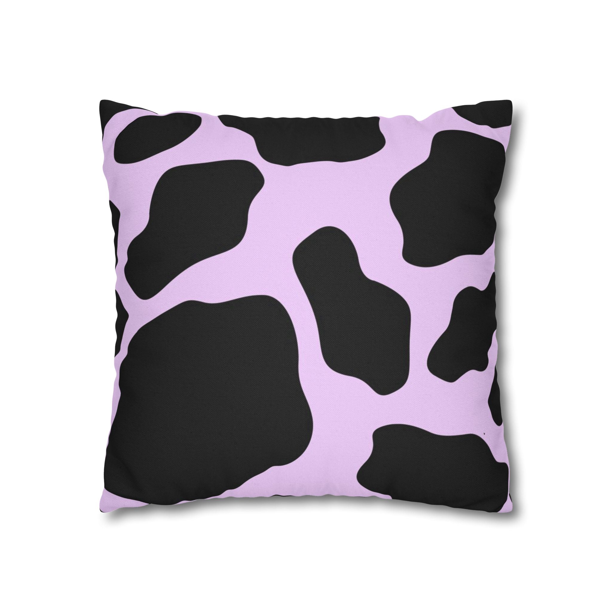 Lavender and Black Cow Print Throw Pillow, Artsulli - Art is Long, Life is Short, Home Decor, , , , , , , 
