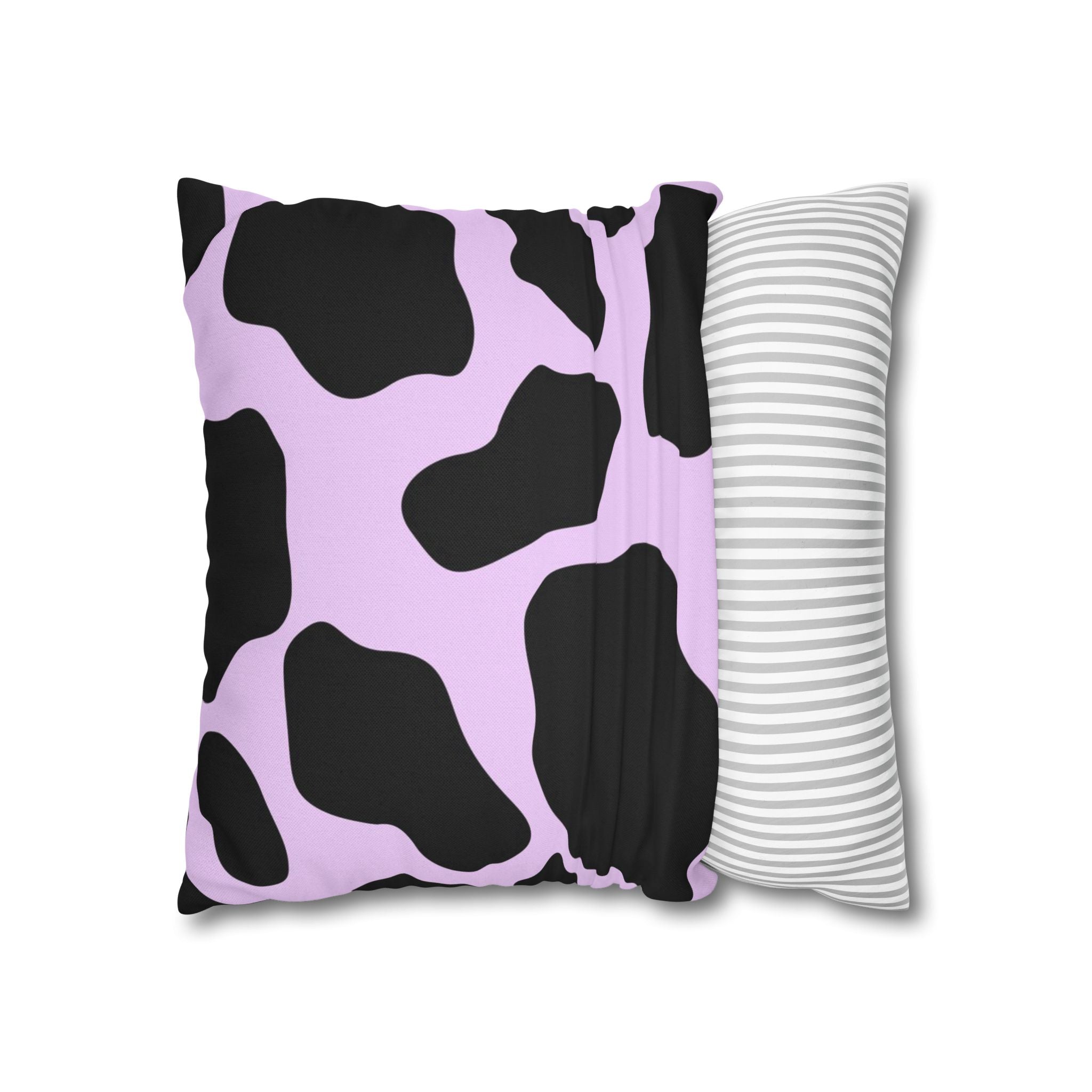 Lavender and Black Cow Print Throw Pillow, Artsulli - Art is Long, Life is Short, Home Decor, , , , , , , 
