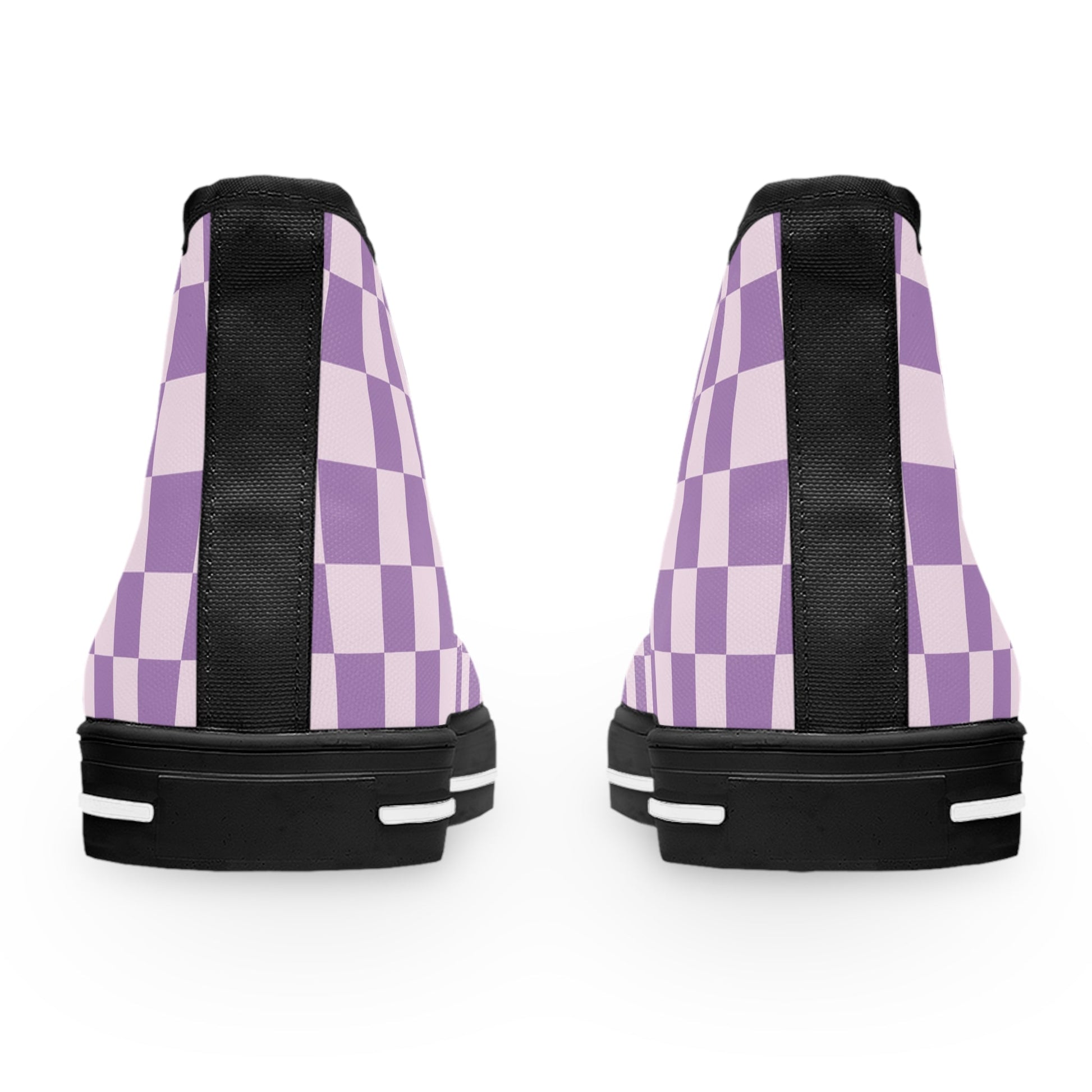 Lavender Checkered High-Top Sneakers, Artsulli - Art is Long, Life is Short, Shoes, , , , , , , 