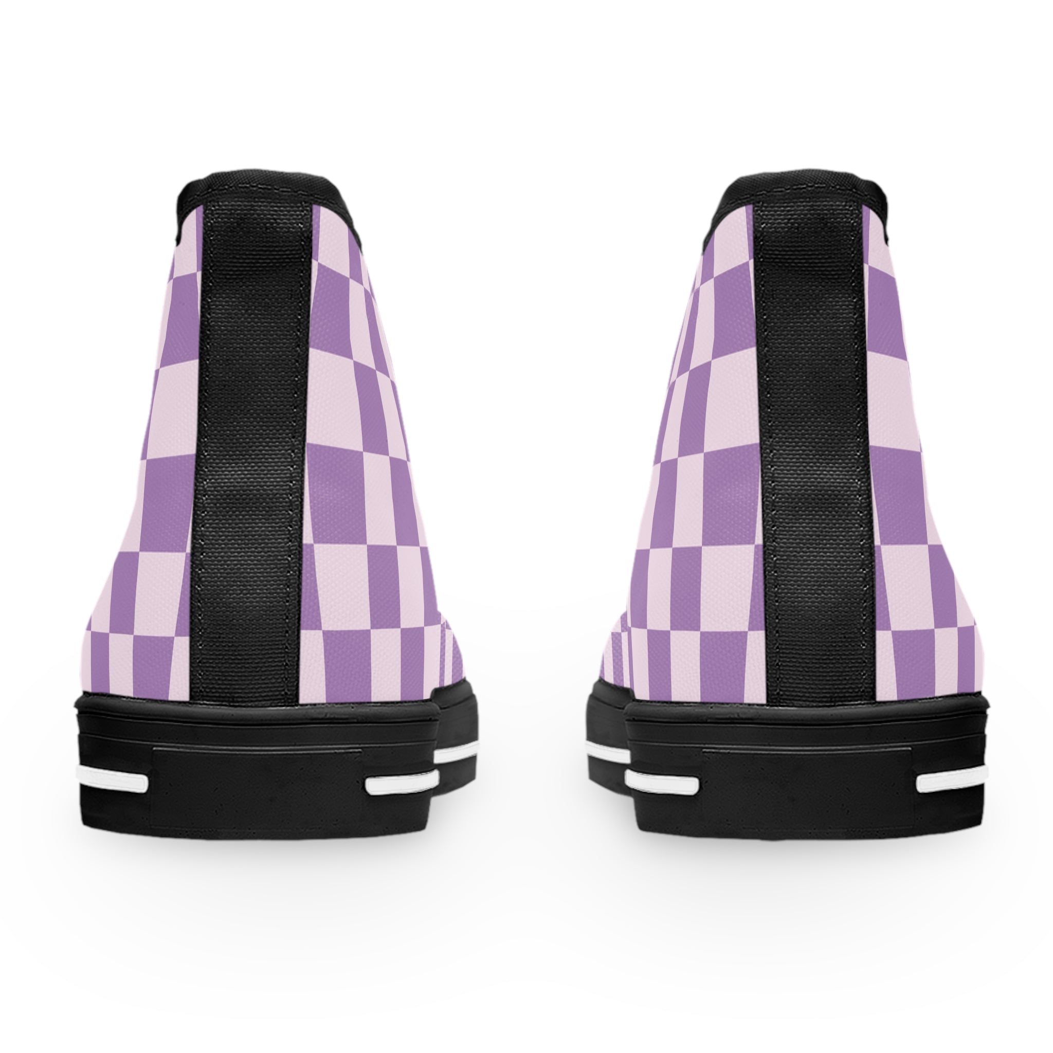 Lavender Checkered High-Top Sneakers, Artsulli - Art is Long, Life is Short, Shoes, , , , , , , 