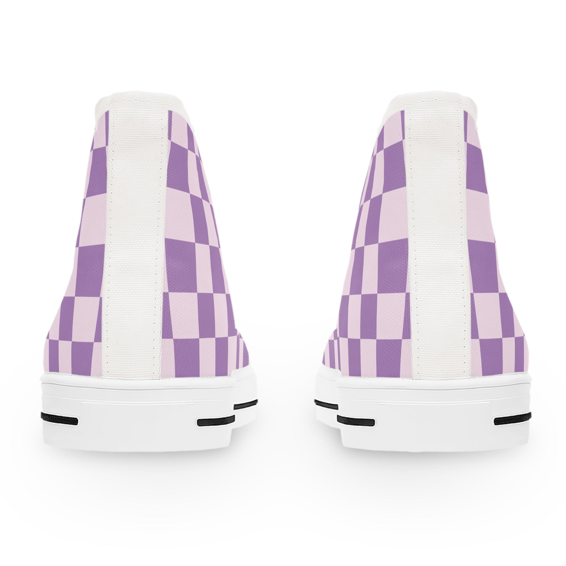 Lavender Checkered High-Top Sneakers, Artsulli - Art is Long, Life is Short, Shoes, , , , , , , 