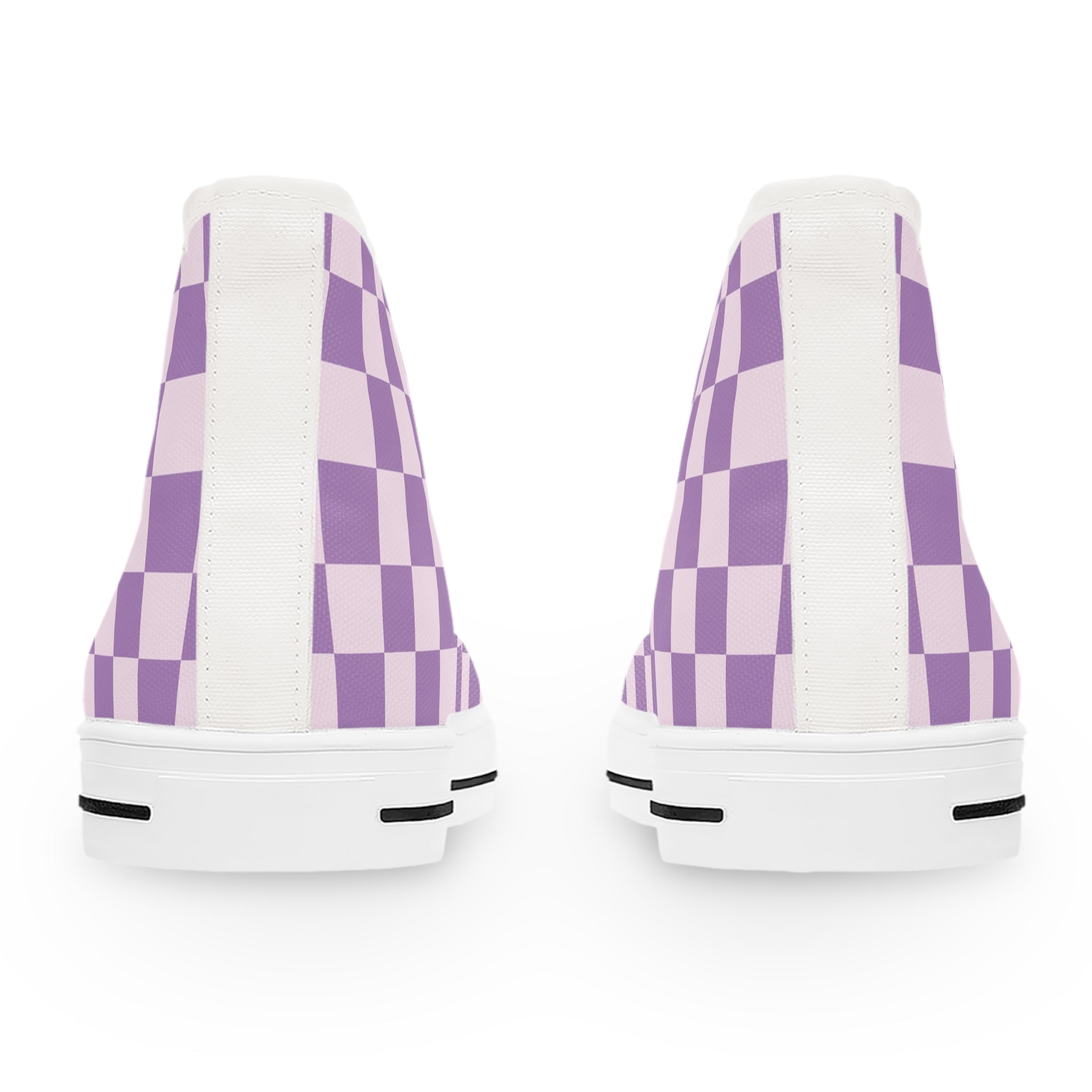 Lavender Checkered High-Top Sneakers, Artsulli - Art is Long, Life is Short, Shoes, , , , , , , 