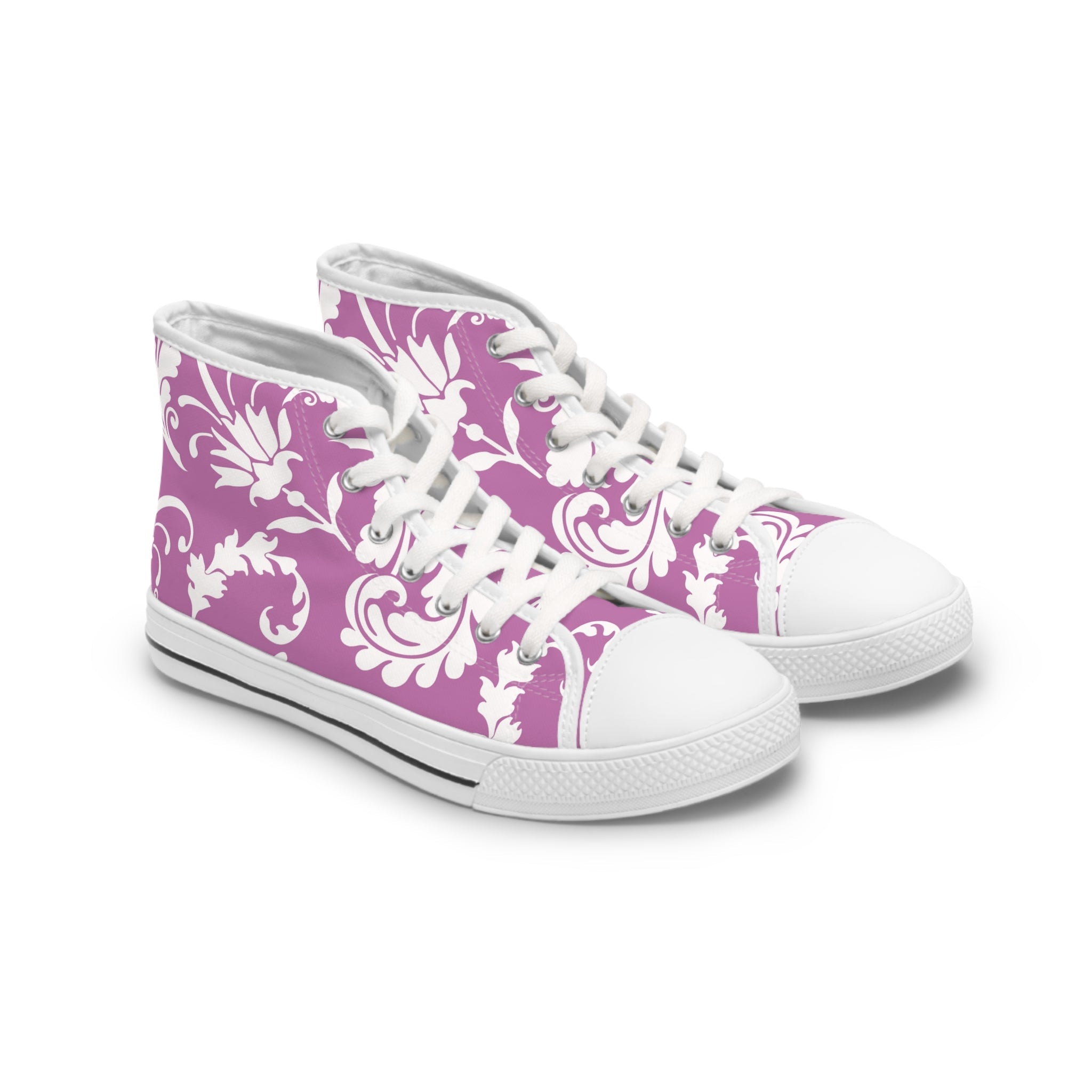 Printify Lavender Floral Damask High Top Sneakers 2025