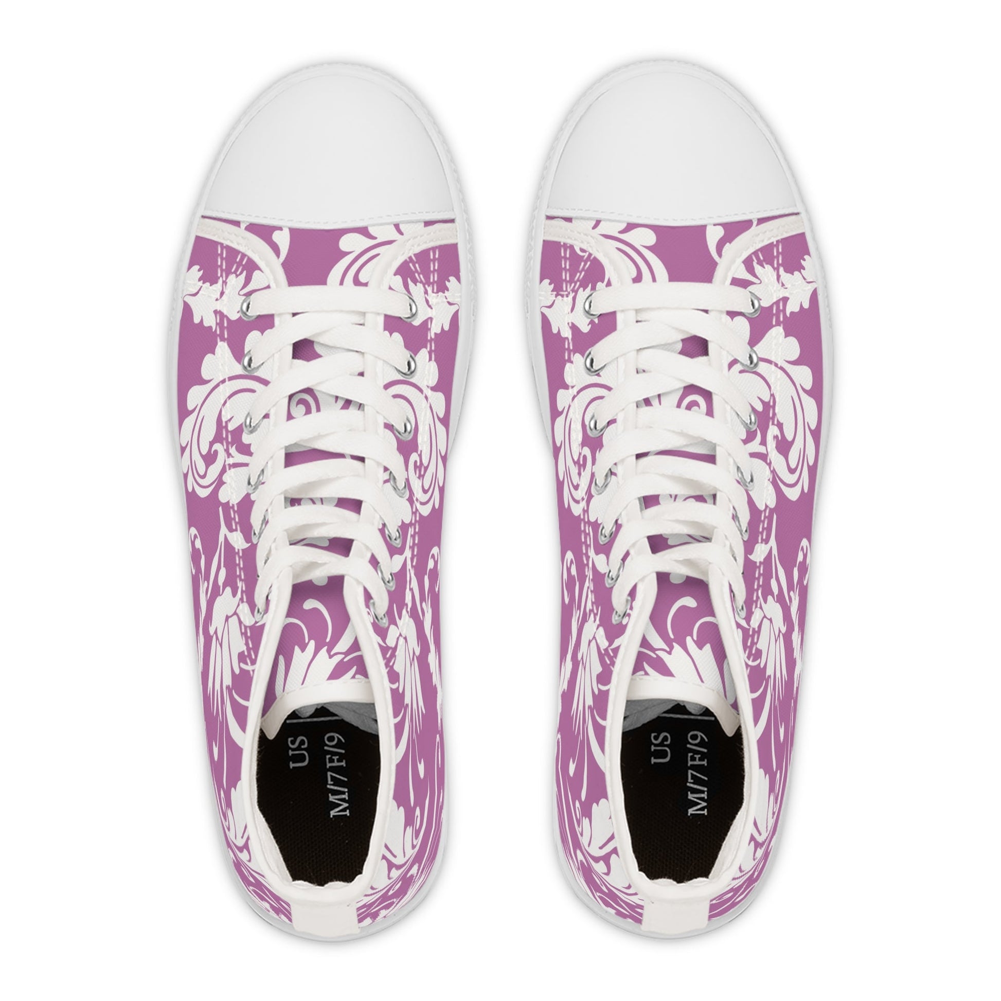 Lavender Floral Damask High Top Sneakers, Artsulli - Art is Long, Life is Short, Shoes, , , , , , , 