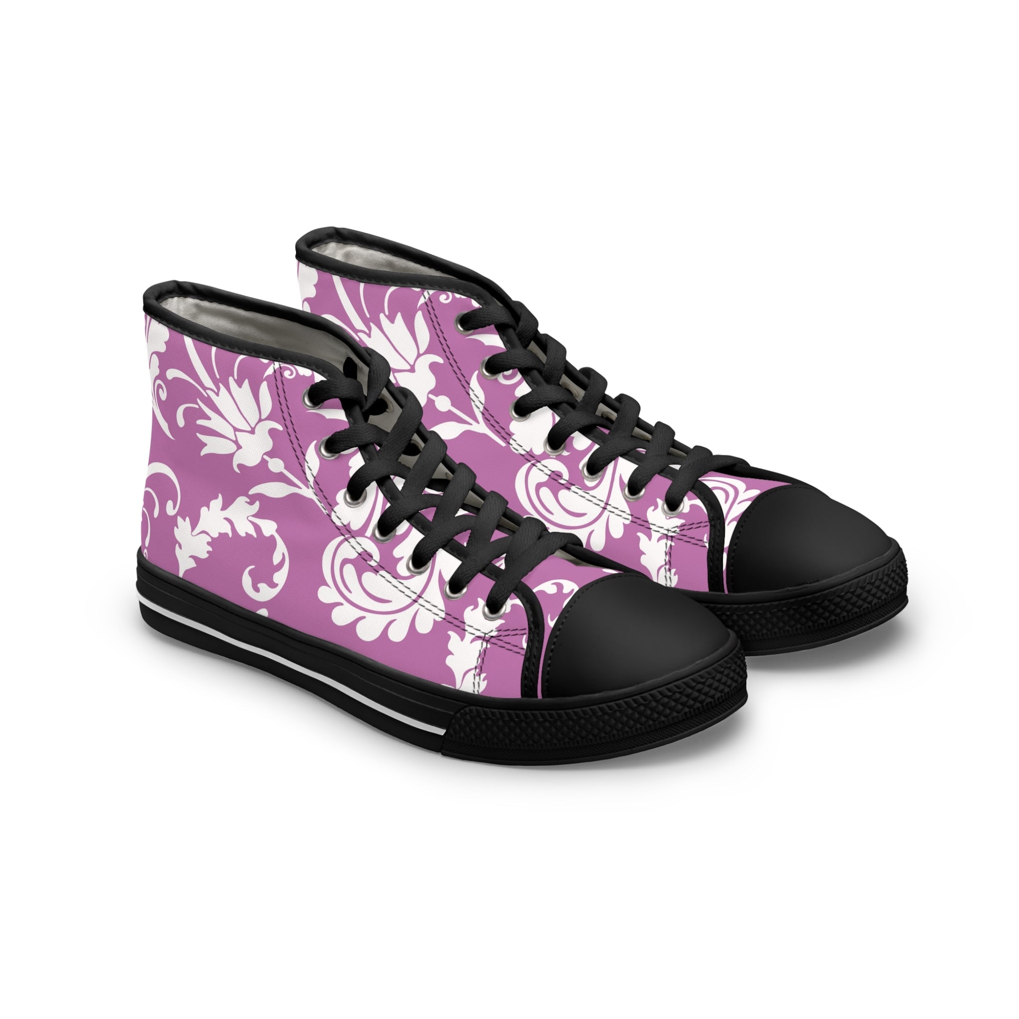 Printify Lavender Floral Damask High Top Sneakers 2025
