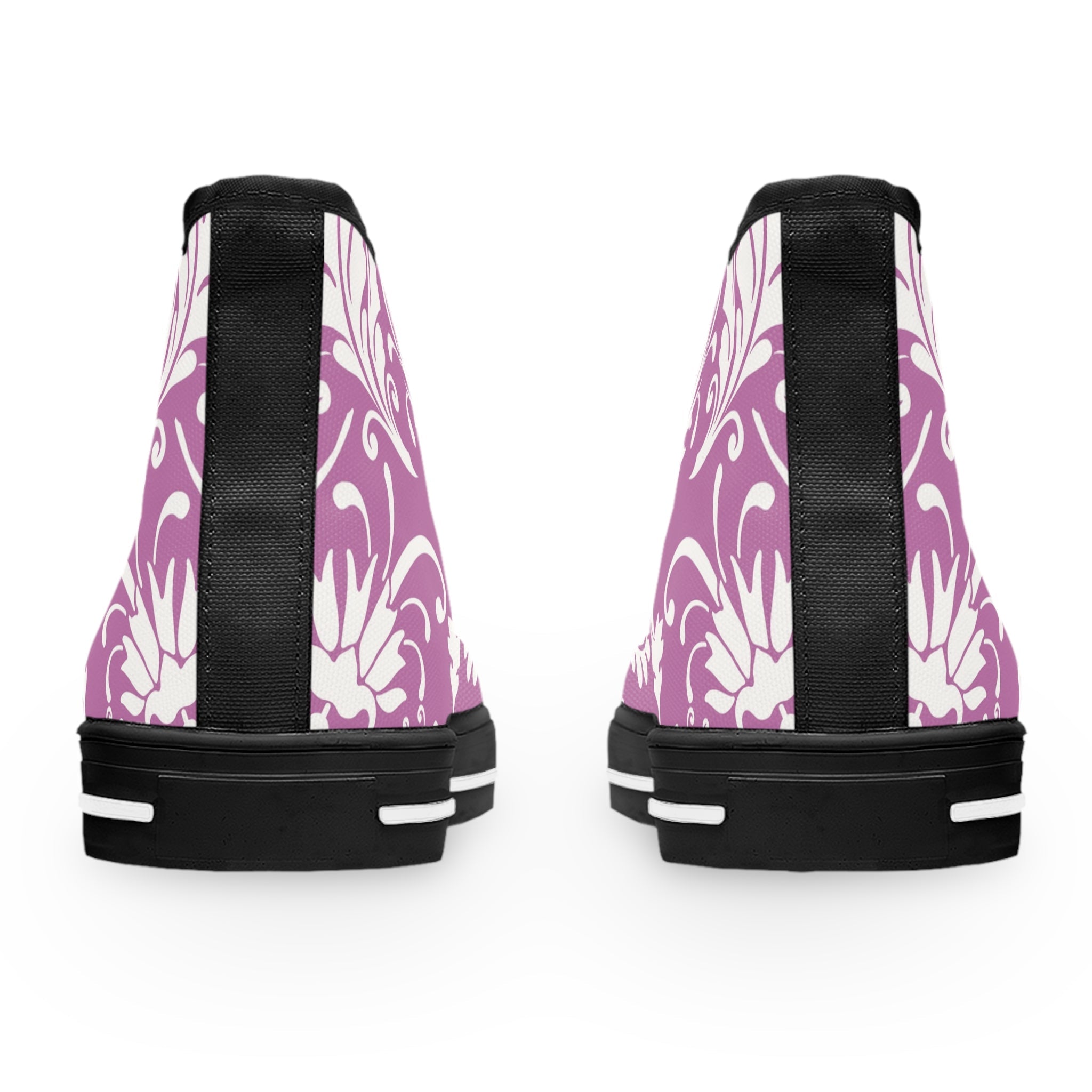 Lavender Floral Damask High Top Sneakers, Artsulli - Art is Long, Life is Short, Shoes, , , , , , , 