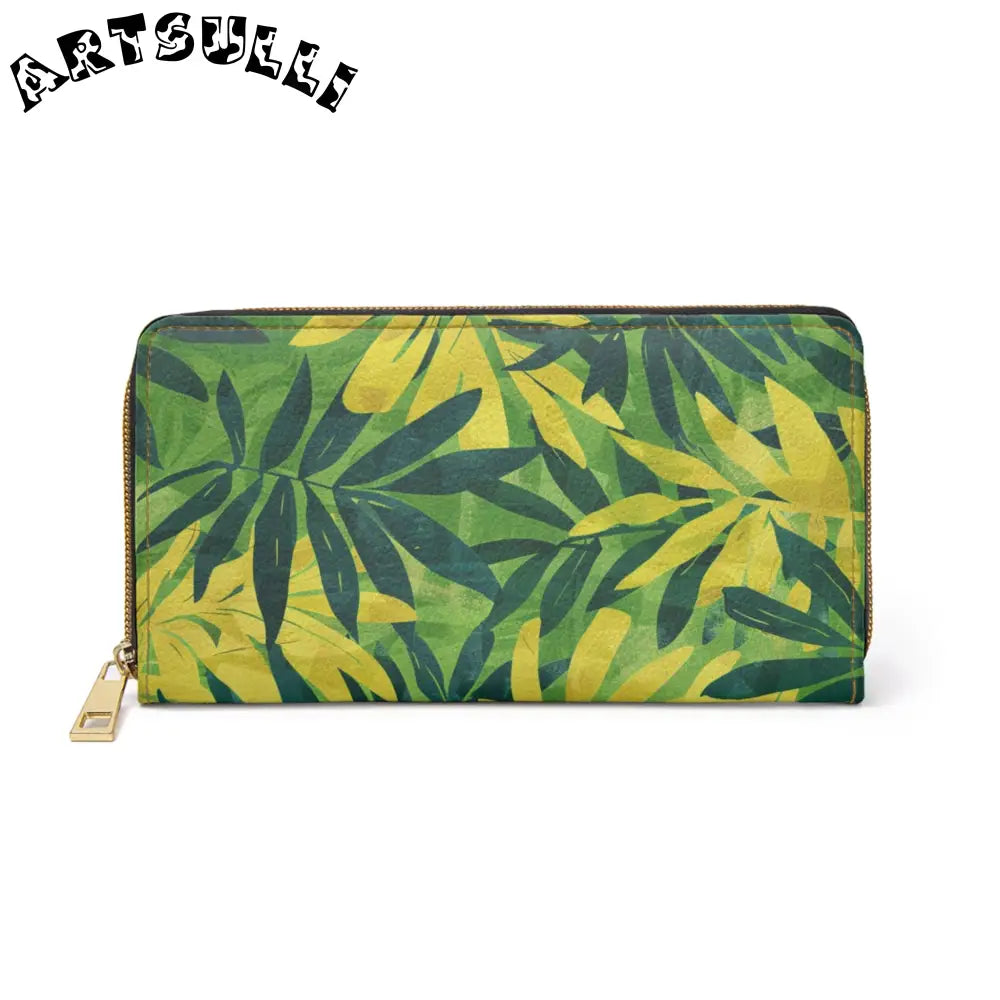 Leaf Pattern Dye Sublimation Wallet for Credit Cards, Artsulli - Art is Long, Life is Short, Accessories, Size, One size, Color, White, , , 51927870287131122292