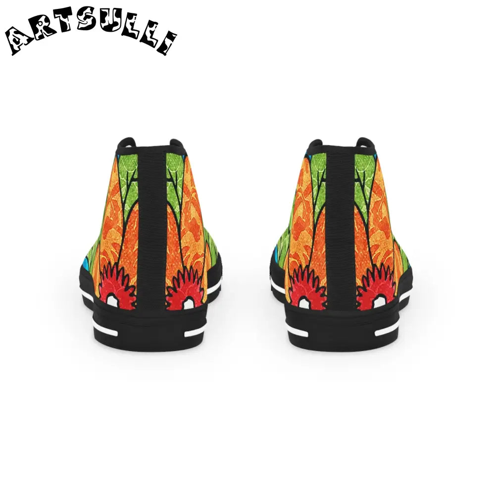 Leaf Print High Tops with Breathable Polyester Canvas, Artsulli - Art is Long, Life is Short, Shoes, , , , , , , 