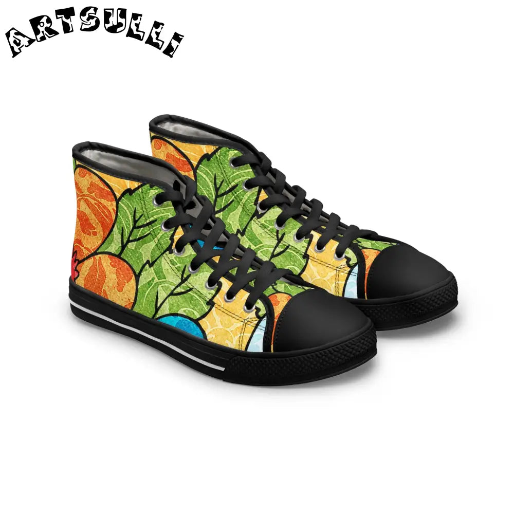 JAKKOUTTHEBXX Leaf Print Women’s High Breathable Polyester Canvas Sneakers 2025