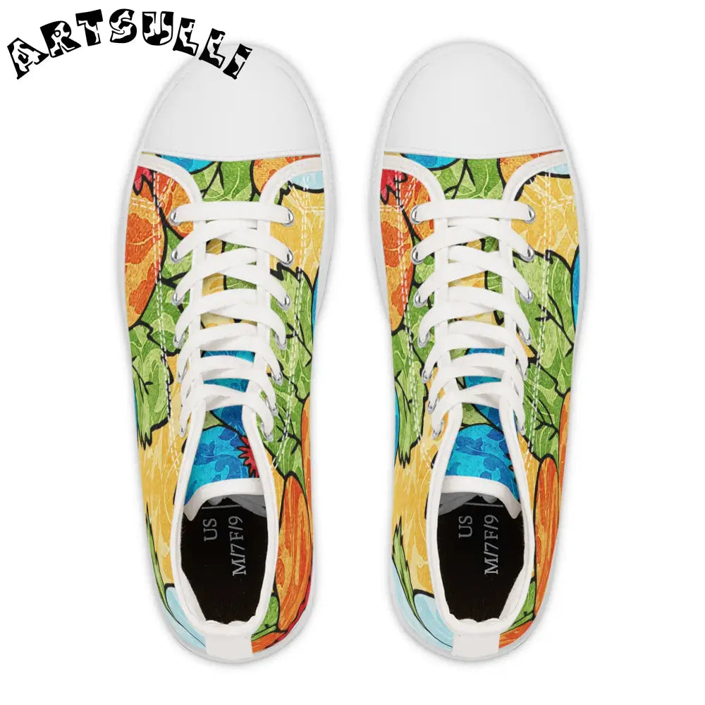 Leaf Print Women’s High Breathable Polyester Canvas Sneakers, Artsulli - Art is Long, Life is Short, Shoes, , , , , , , 