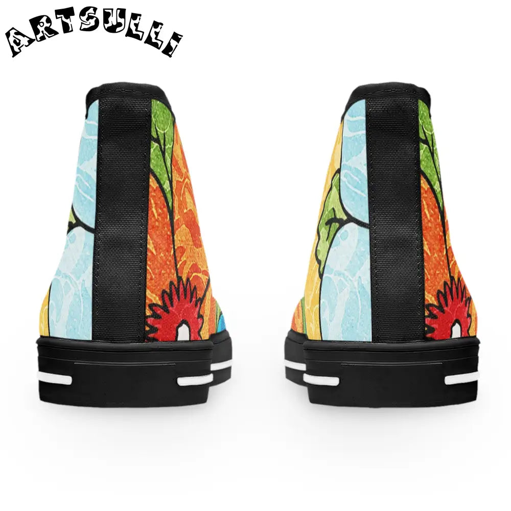 Leaf Print Women’s High Breathable Polyester Canvas Sneakers, Artsulli - Art is Long, Life is Short, Shoes, , , , , , , 