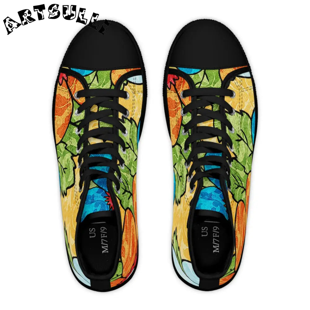 Leaf Print Women’s High Breathable Polyester Canvas Sneakers, Artsulli - Art is Long, Life is Short, Shoes, , , , , , , 
