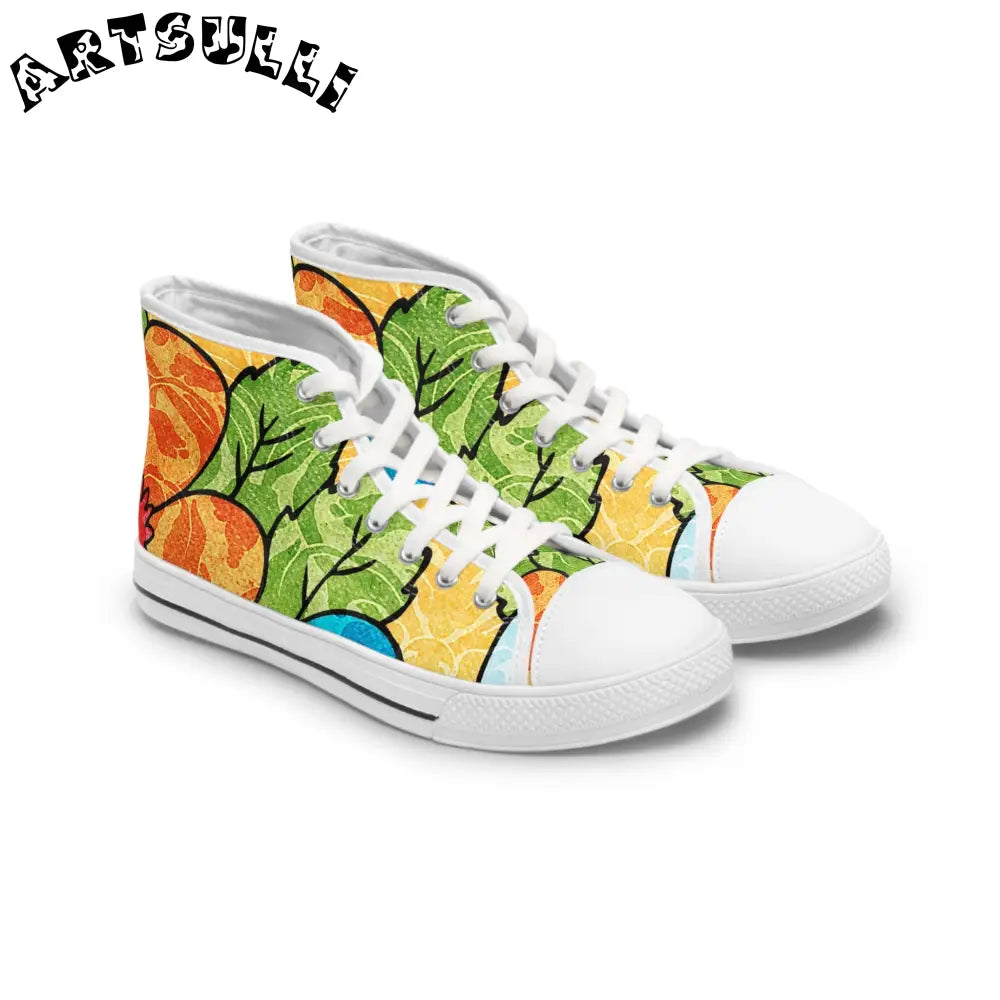 JAKKOUTTHEBXX Leaf Print Women’s High Breathable Polyester Canvas Sneakers 2025
