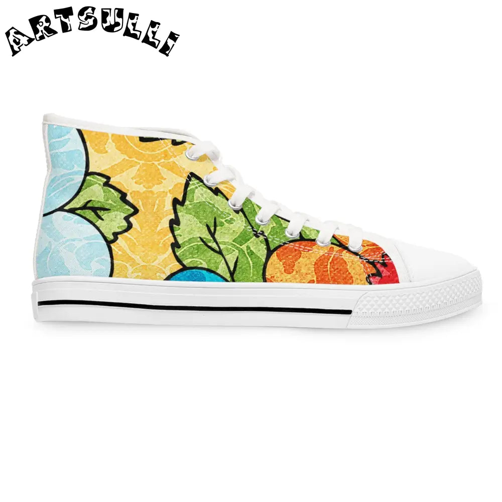 Leafy Breathable Polyester Canvas Women’s High Tops, Artsulli - Art is Long, Life is Short, Shoes, , , , , , , 