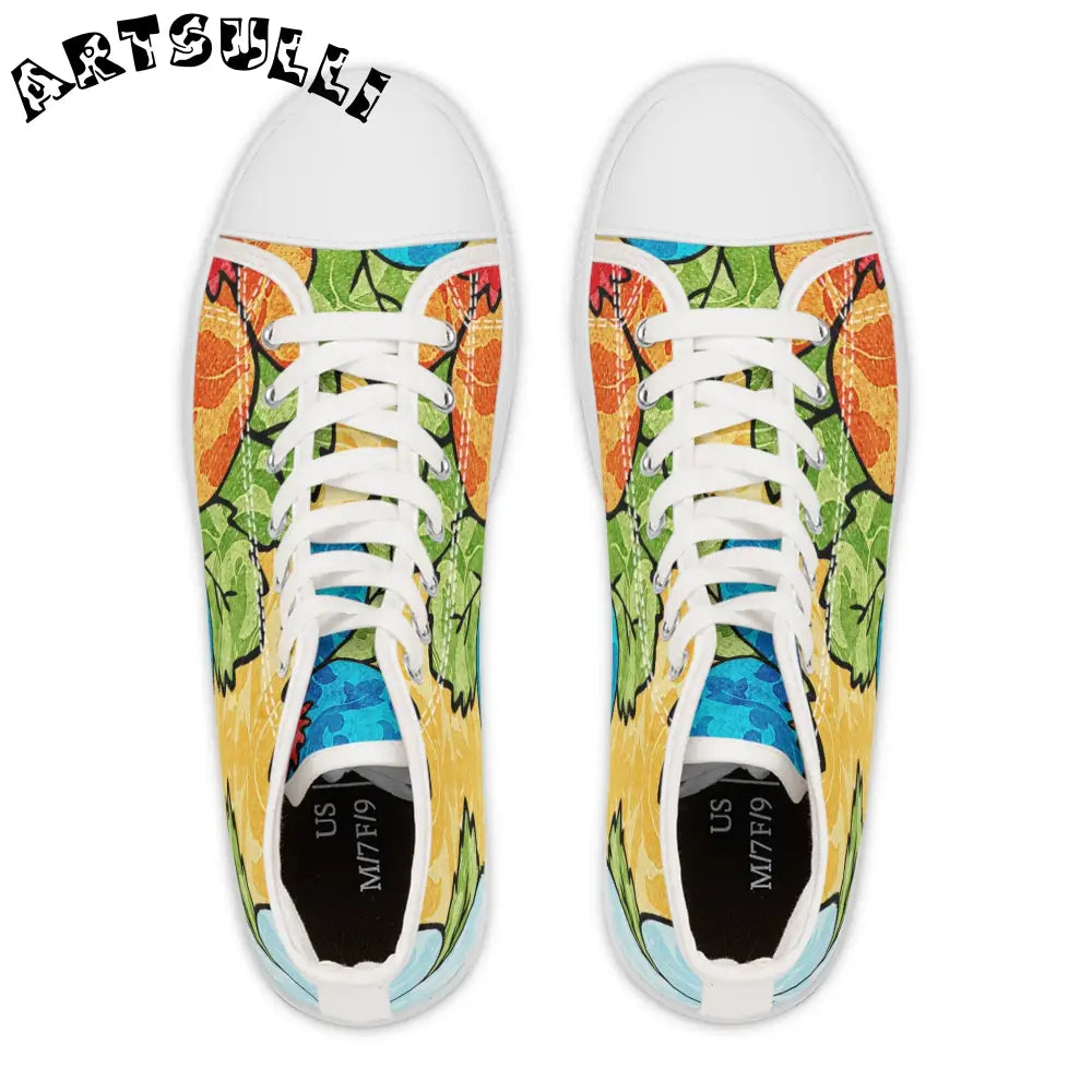 Leafy Breathable Polyester Canvas Women’s High Tops, Artsulli - Art is Long, Life is Short, Shoes, , , , , , , 