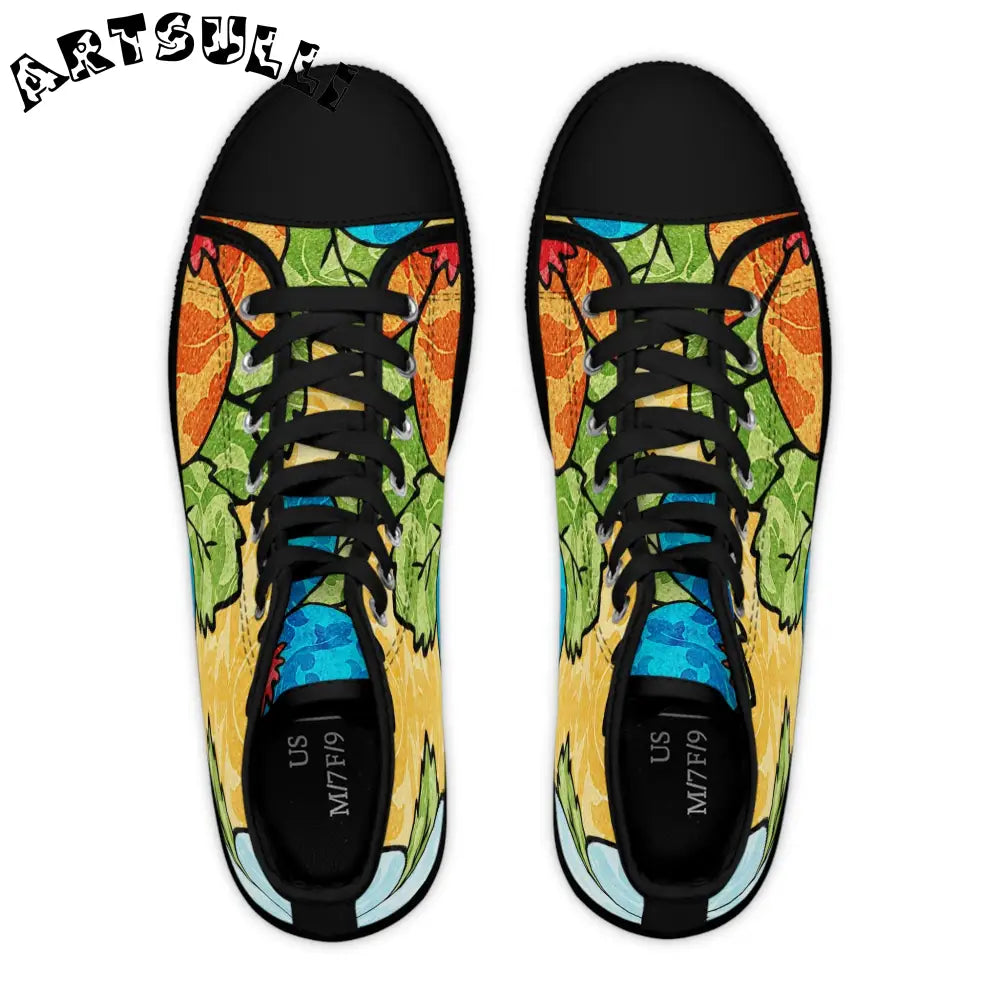 Leafy Breathable Polyester Canvas Women’s High Tops, Artsulli - Art is Long, Life is Short, Shoes, , , , , , , 