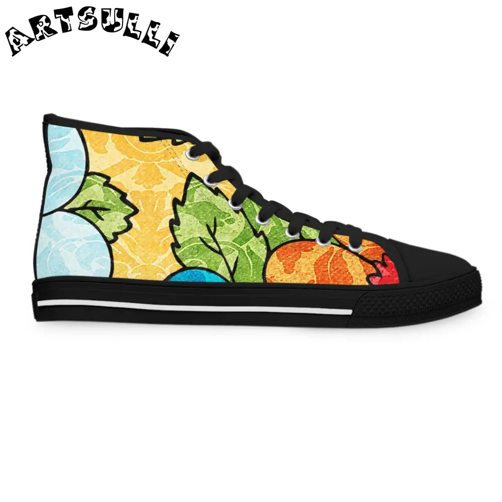 Leafy Breathable Polyester Canvas Women’s High Tops, Artsulli - Art is Long, Life is Short, Shoes, , , , , , , 