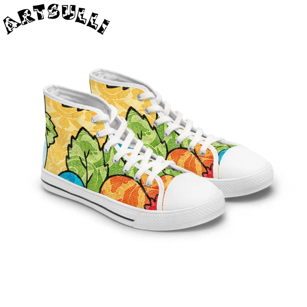 Leafy Breathable Polyester Canvas Women’s High Tops, Artsulli - Art is Long, Life is Short, Shoes, Size, US 5.5, Color, White sole, , , 19326357971224449126
