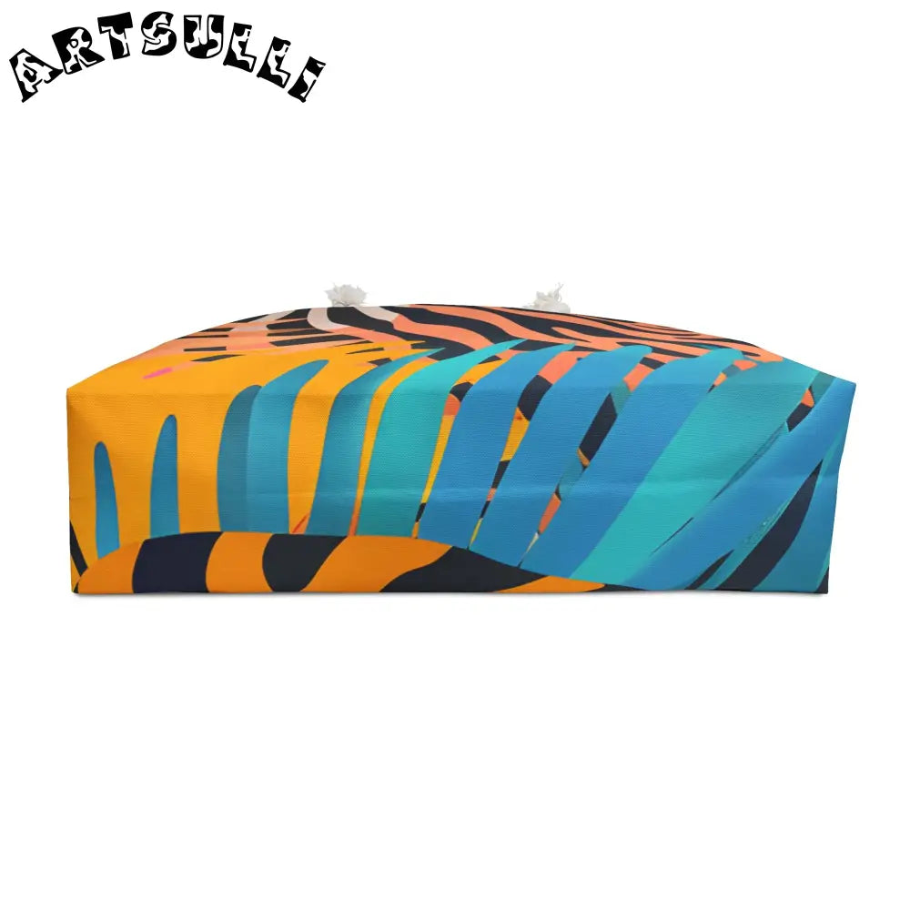 Leaves x Zebra Oversized Weekender Tote, Artsulli - Art is Long, Life is Short, Bags, , , , , , , 