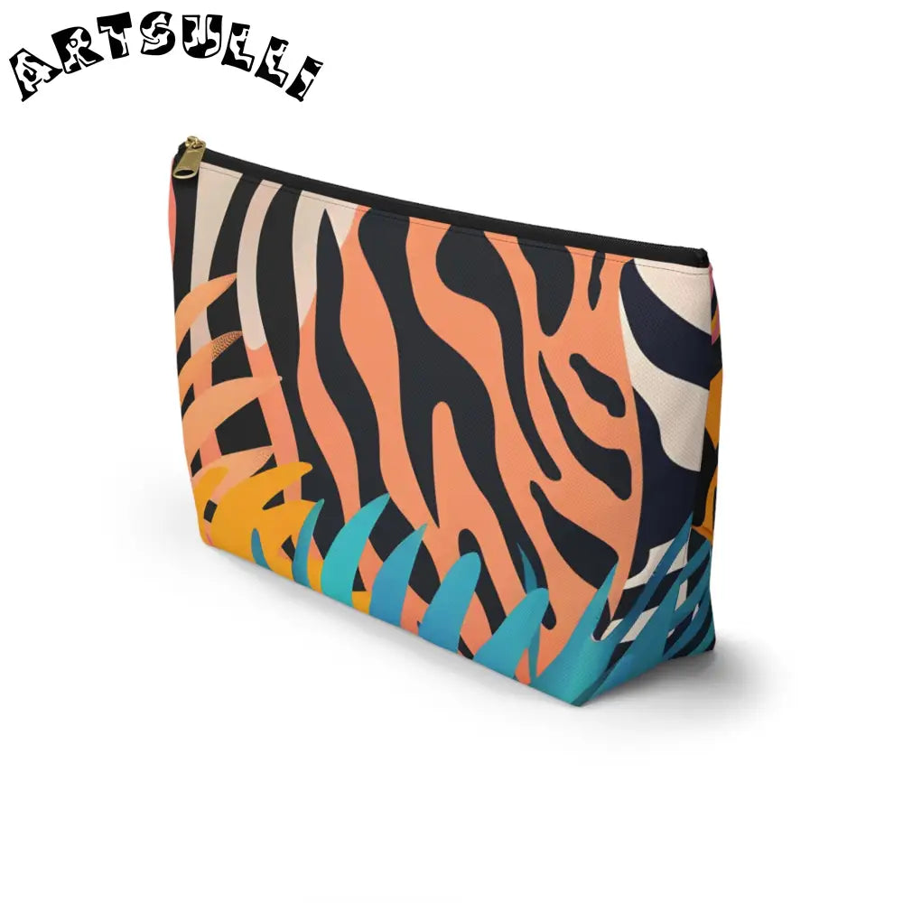 Leaves x Zebra T-Bottom Pouch, Artsulli - Art is Long, Life is Short, Bags, , , , , , , 