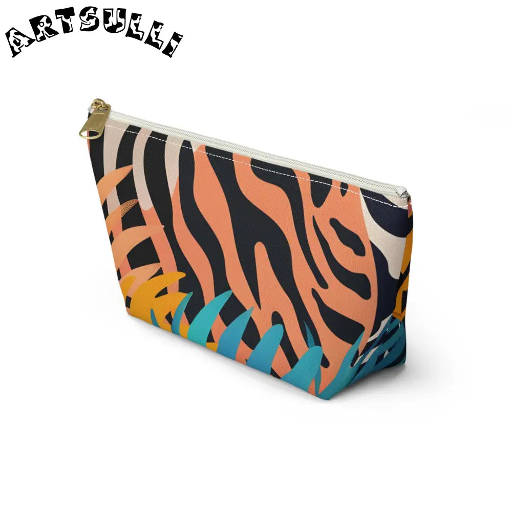 Leaves x Zebra T-Bottom Pouch, Artsulli - Art is Long, Life is Short, Bags, , , , , , , 