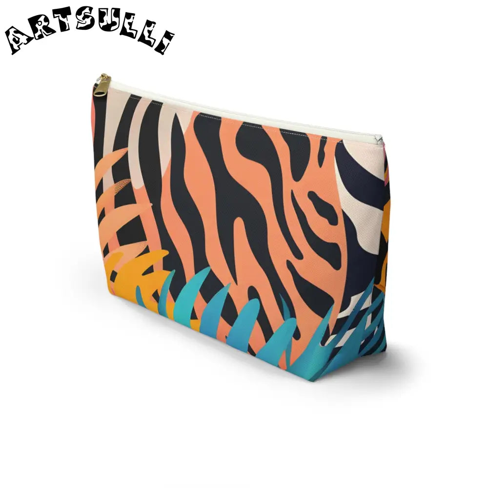 Leaves x Zebra T-Bottom Pouch, Artsulli - Art is Long, Life is Short, Bags, , , , , , , 