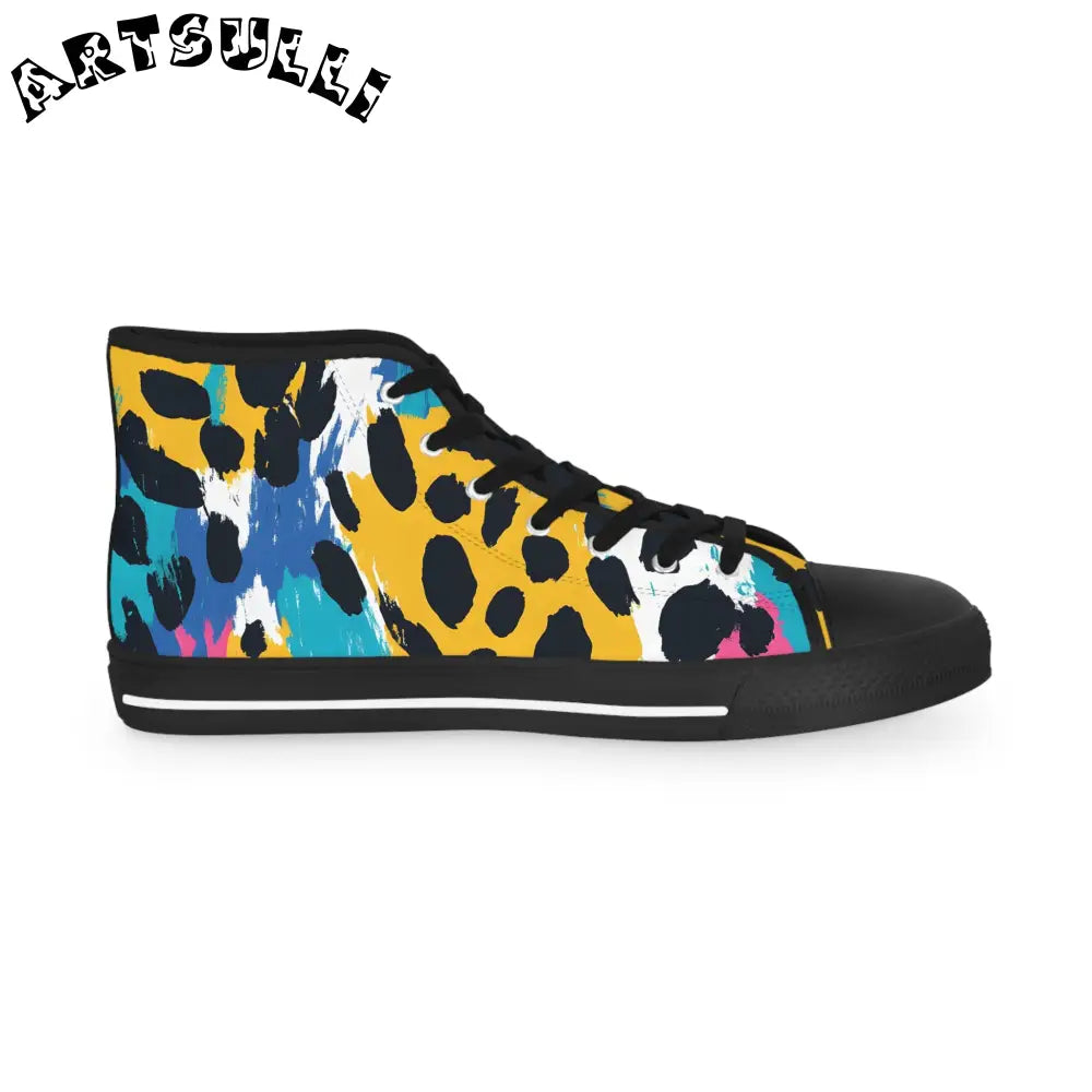 Leopard High Tops Polyester Canvas Featuring PU Leather, Artsulli - Art is Long, Life is Short, Shoes, , , , , , , 