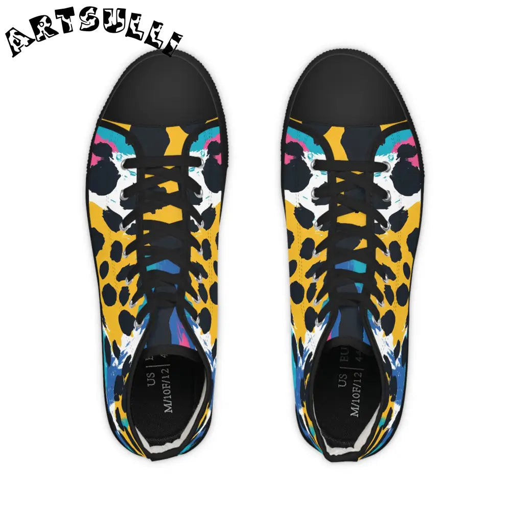 Leopard High Tops Polyester Canvas Featuring PU Leather, Artsulli - Art is Long, Life is Short, Shoes, , , , , , , 